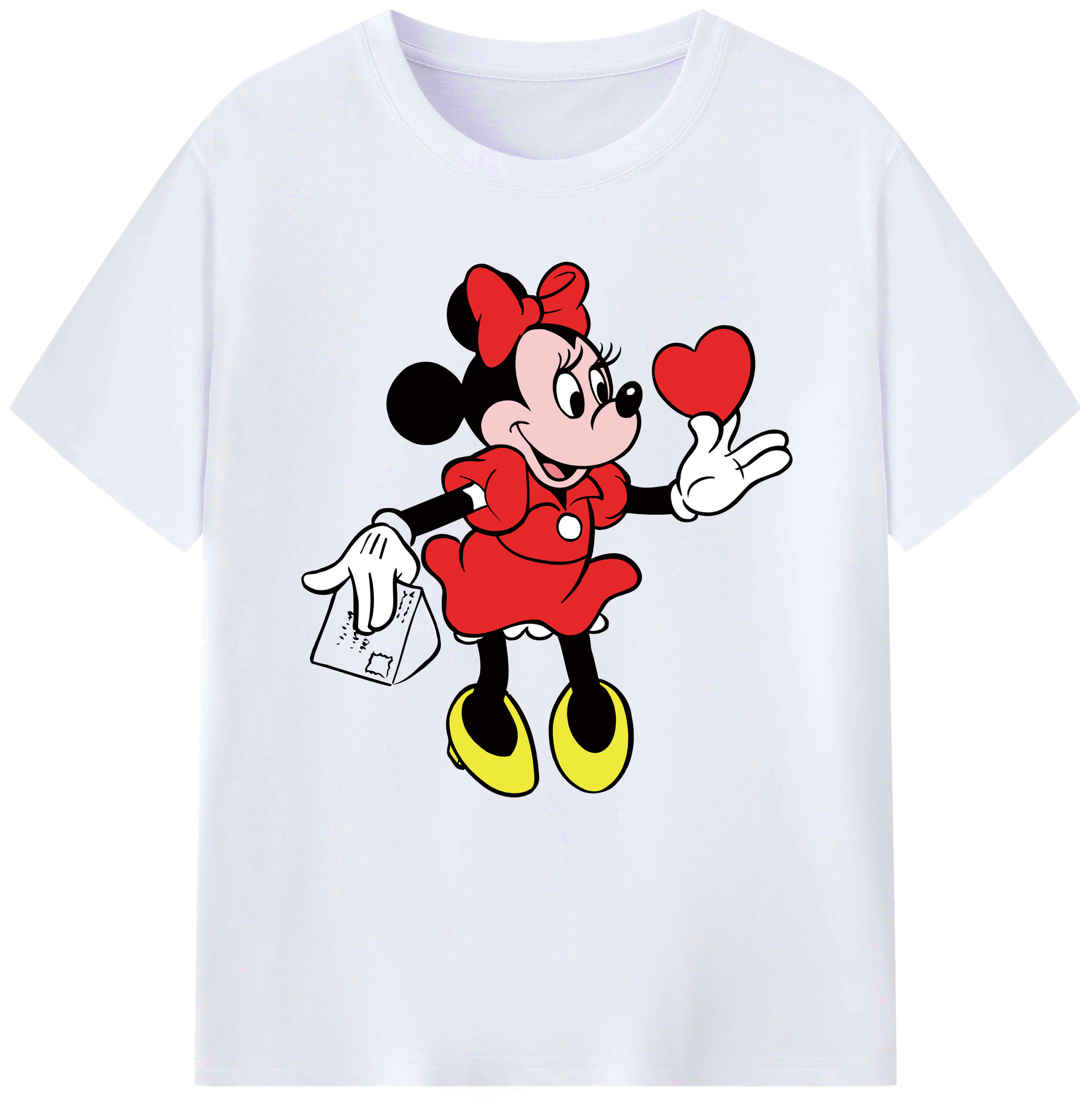 （画像用） ミッキーマウス Mickey Mouse レディースカジュアルプリントTシャツ（綿100％）
