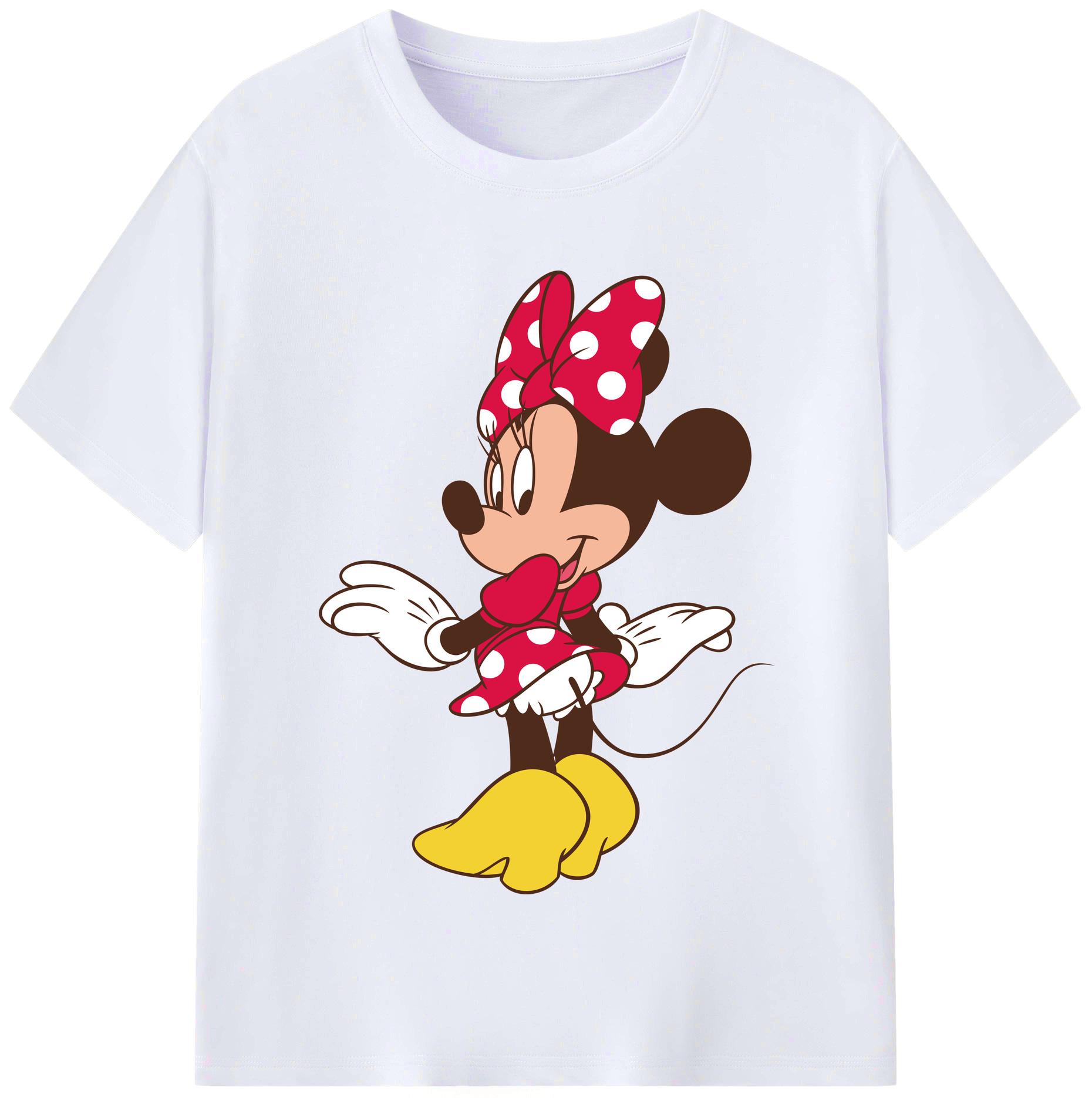 （画像用） ミッキーマウス Mickey Mouse レディースカジュアルプリントTシャツ（綿100％）