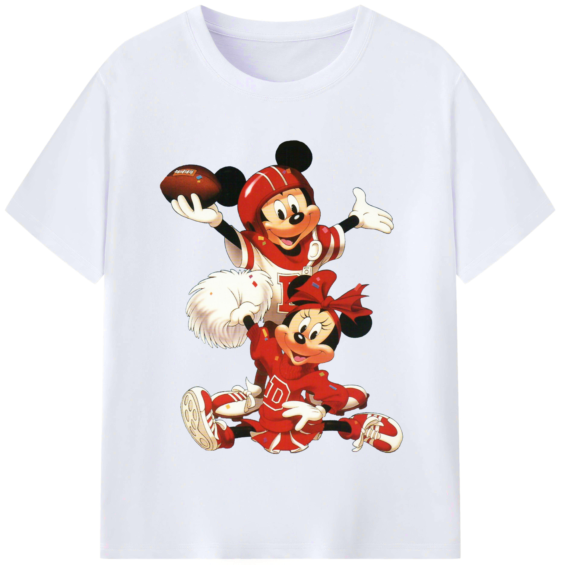 （画像用） ミッキーマウス Mickey Mouse レディースカジュアルプリントTシャツ（綿100％）
