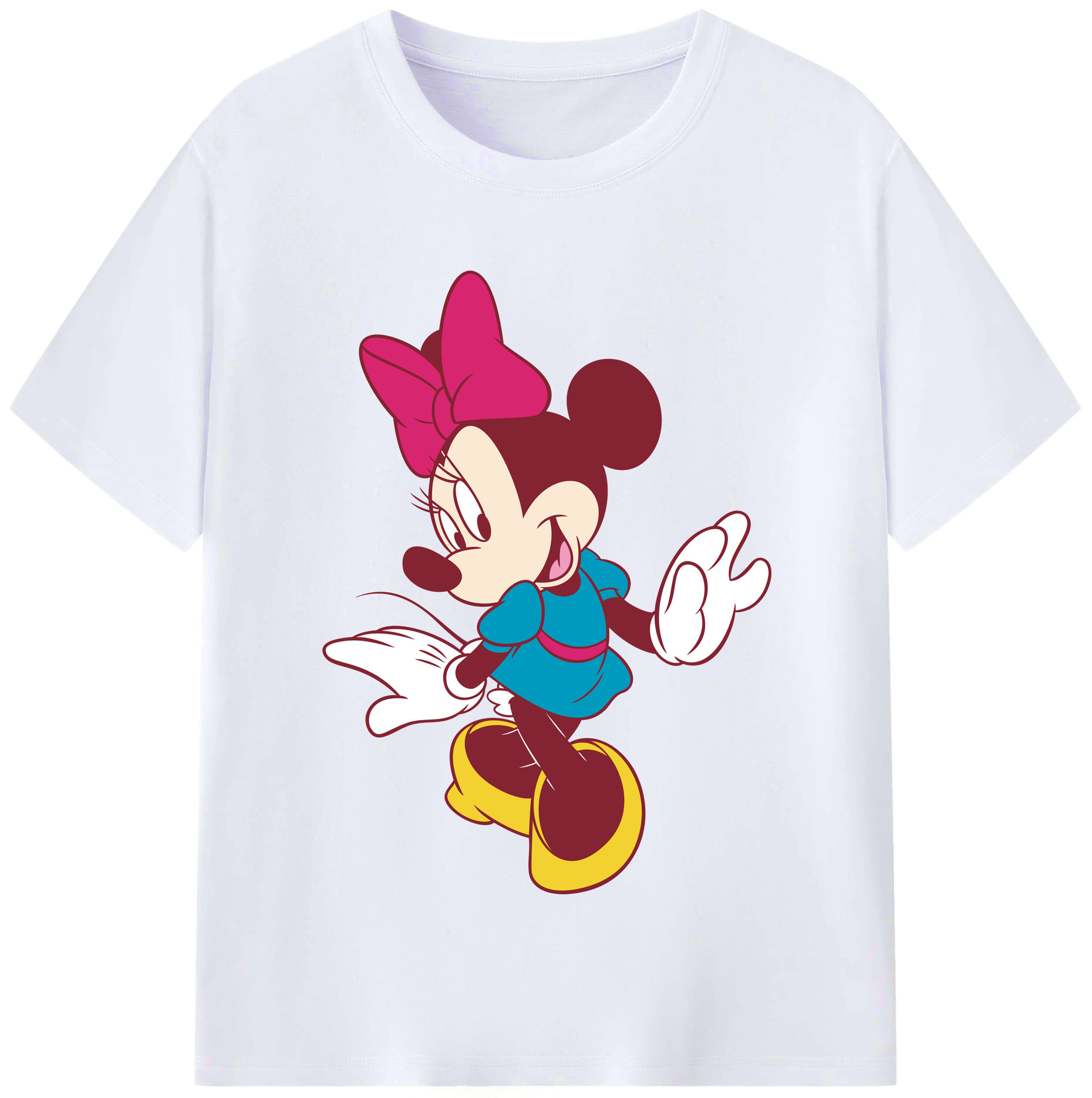 （画像用） ミッキーマウス Mickey Mouse レディースカジュアルプリントTシャツ（綿100％）