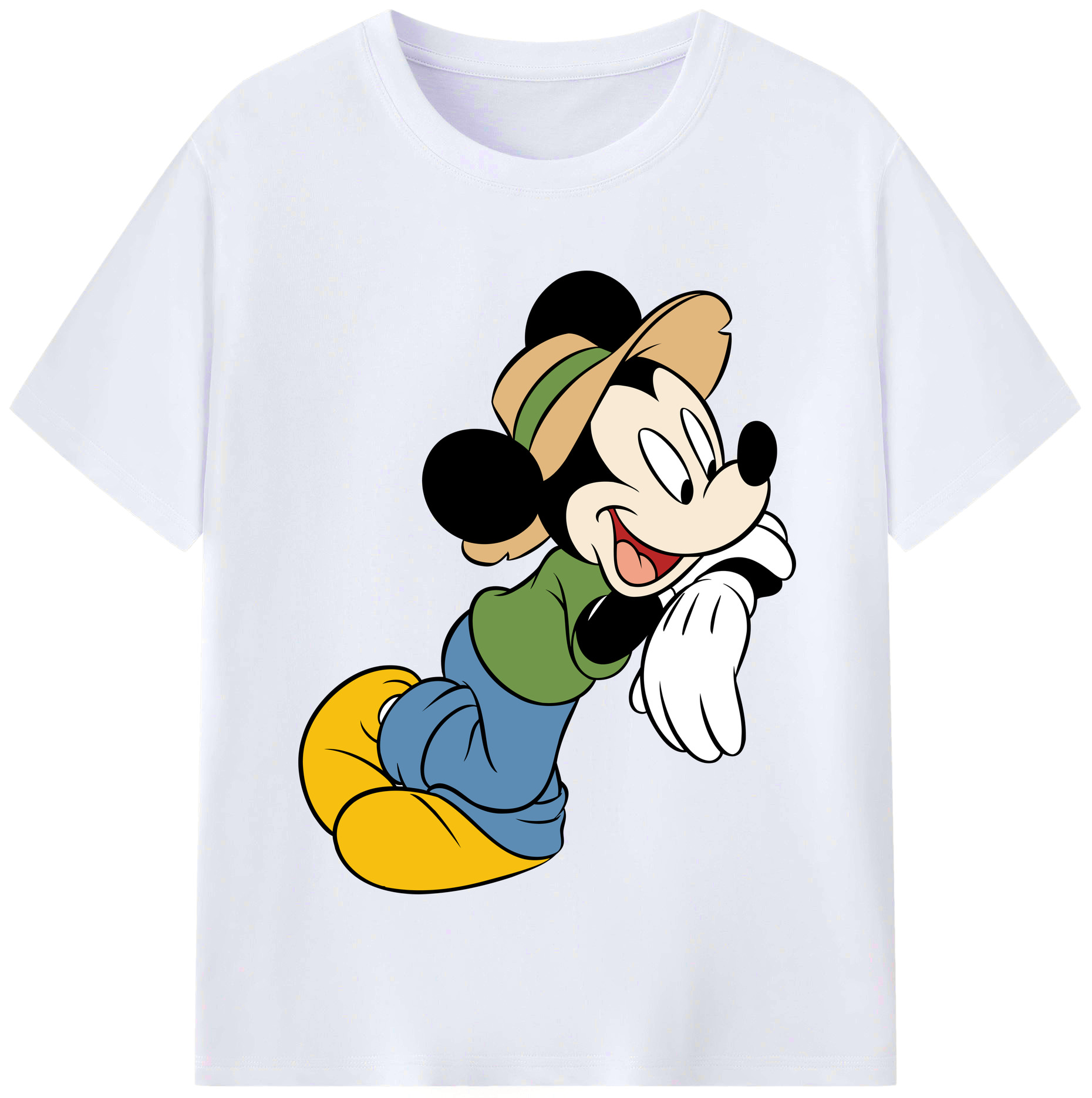 （画像用） ミッキーマウス Mickey Mouse レディースカジュアルプリントTシャツ（綿100％）
