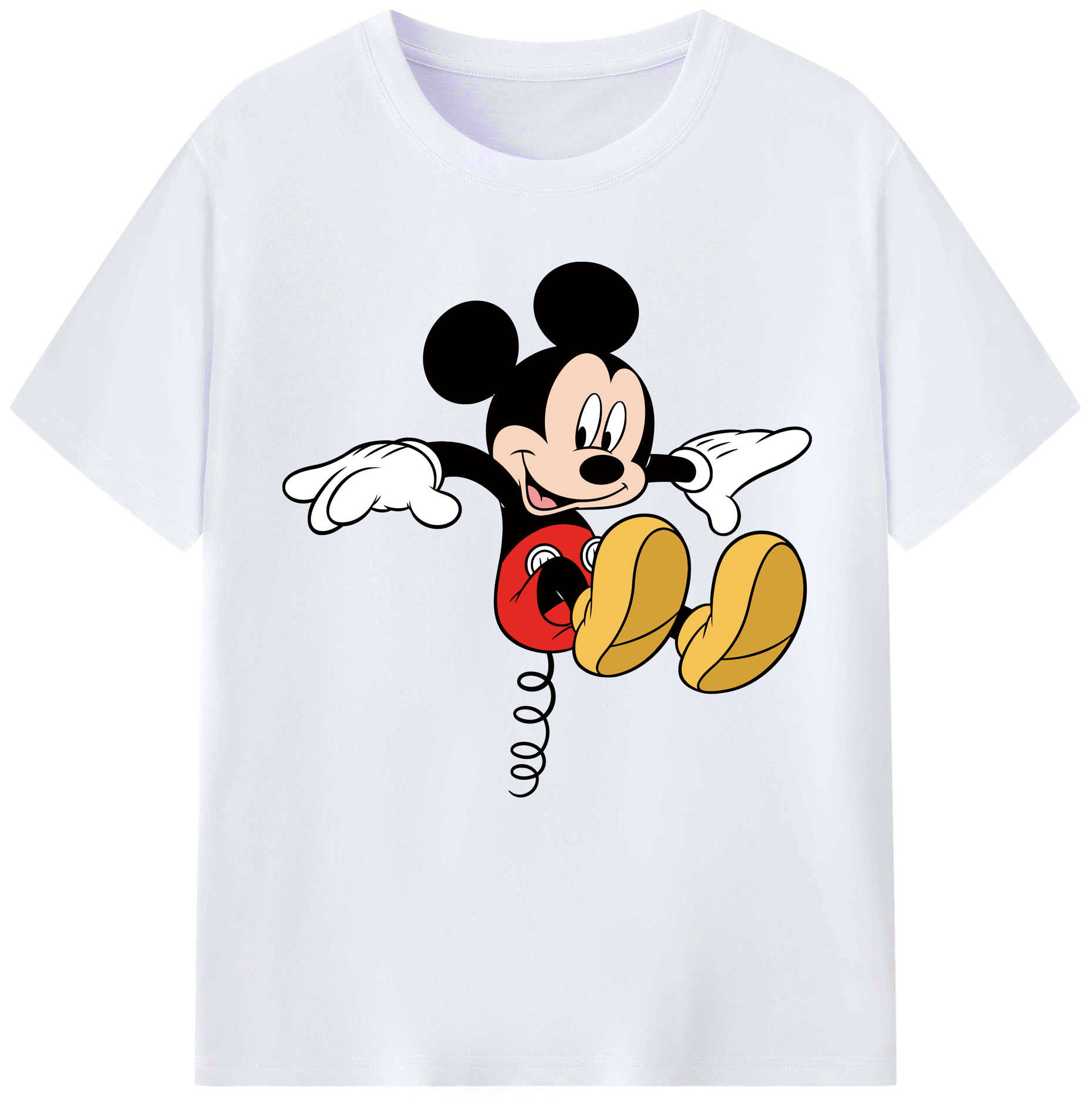 （画像用） ミッキーマウス Mickey Mouse レディースカジュアルプリントTシャツ（綿100％）