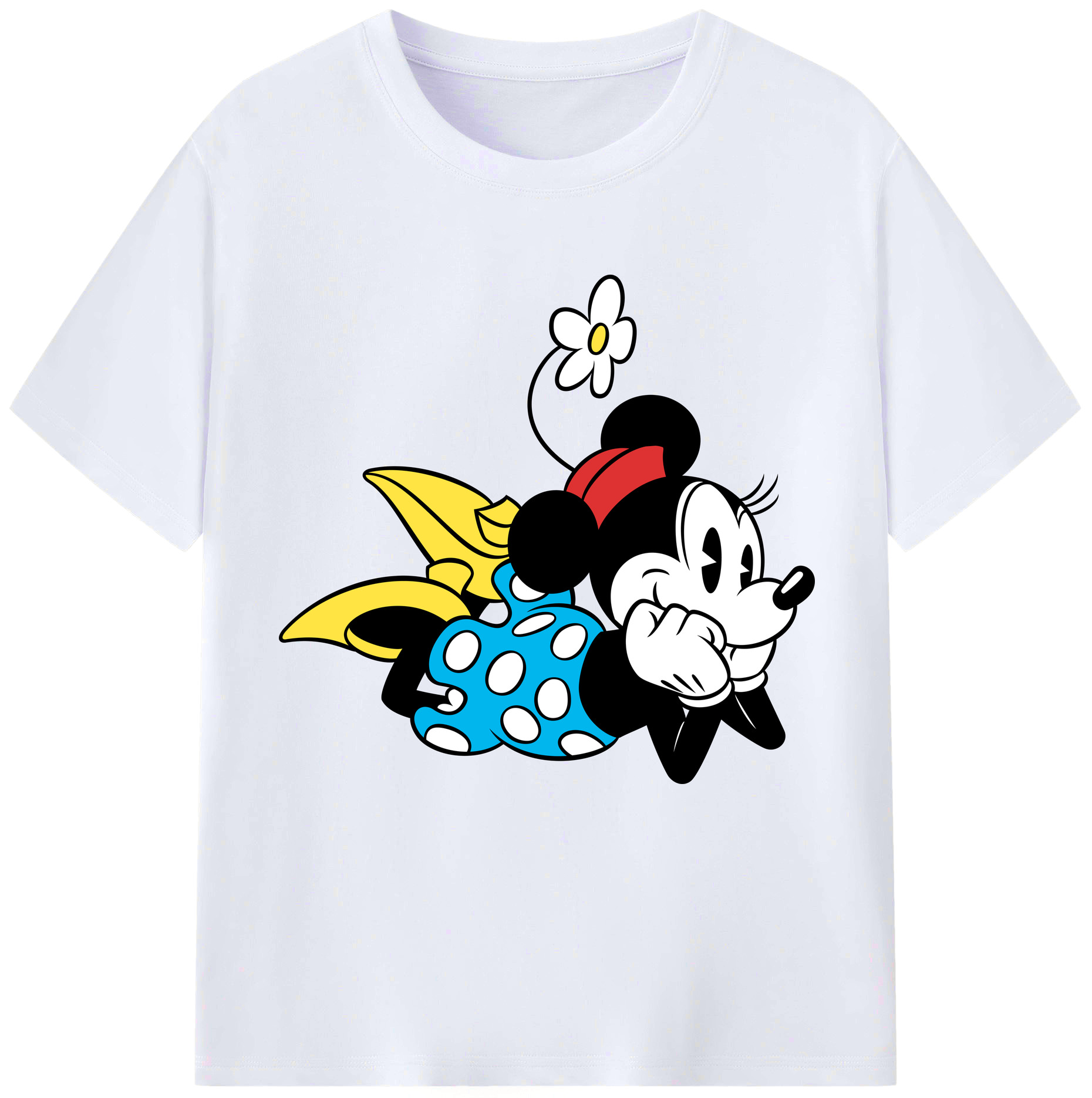 （画像用） ミッキーマウス Mickey Mouse レディースカジュアルプリントTシャツ（綿100％）