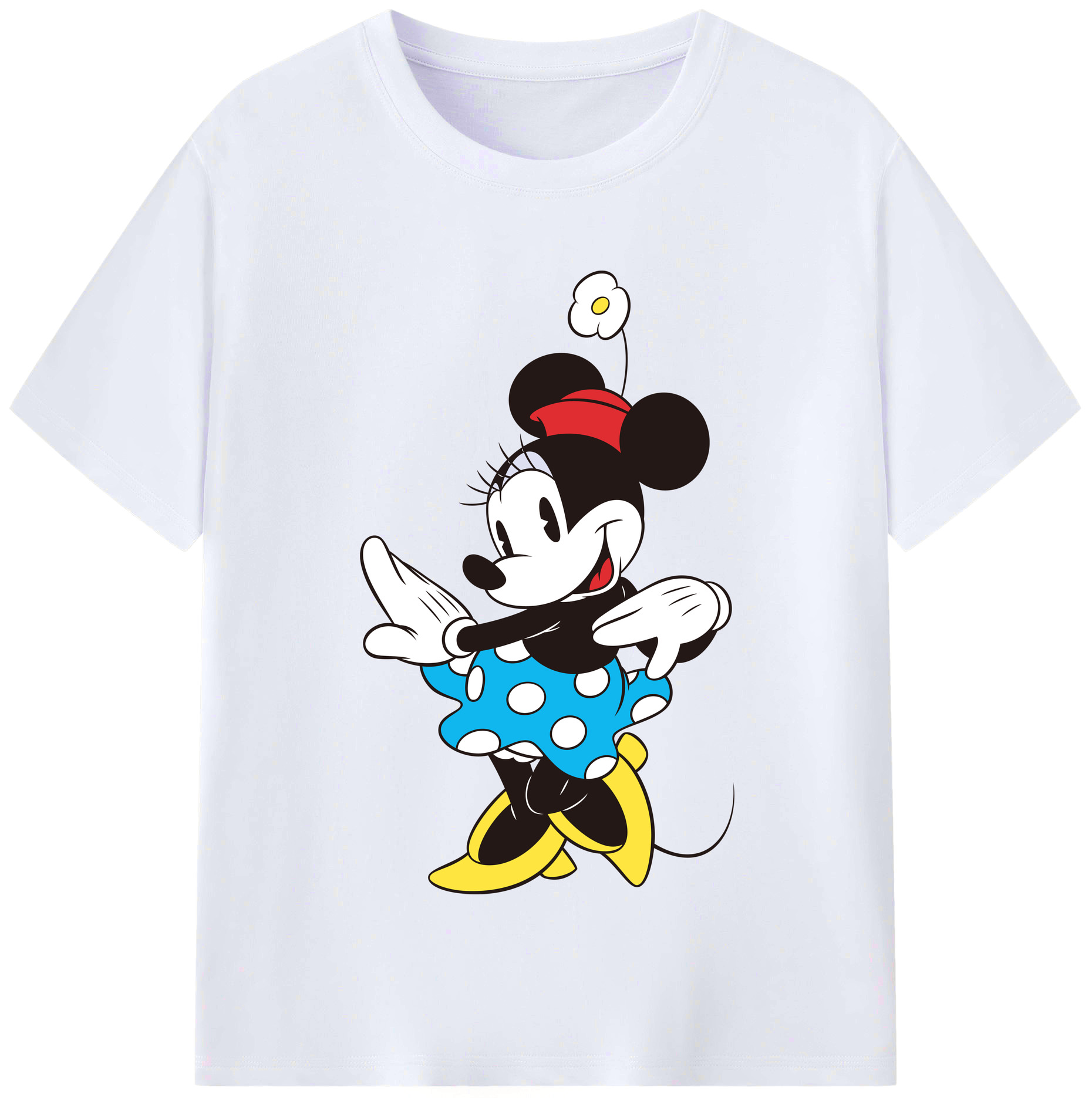 （画像用） ミッキーマウス Mickey Mouse レディースカジュアルプリントTシャツ（綿100％）