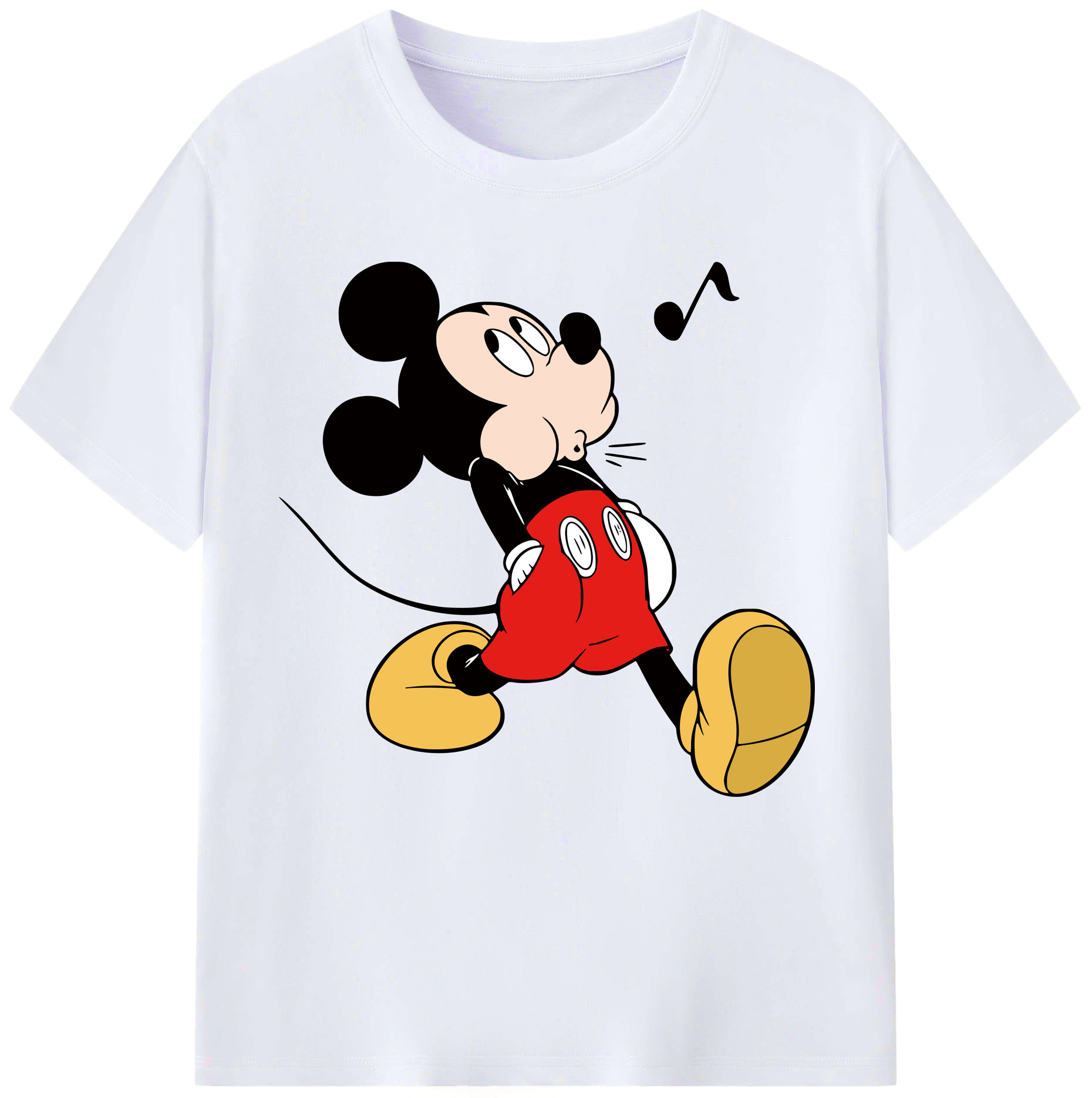 （画像用） ミッキーマウス Mickey Mouse レディースカジュアルプリントTシャツ（綿100％）