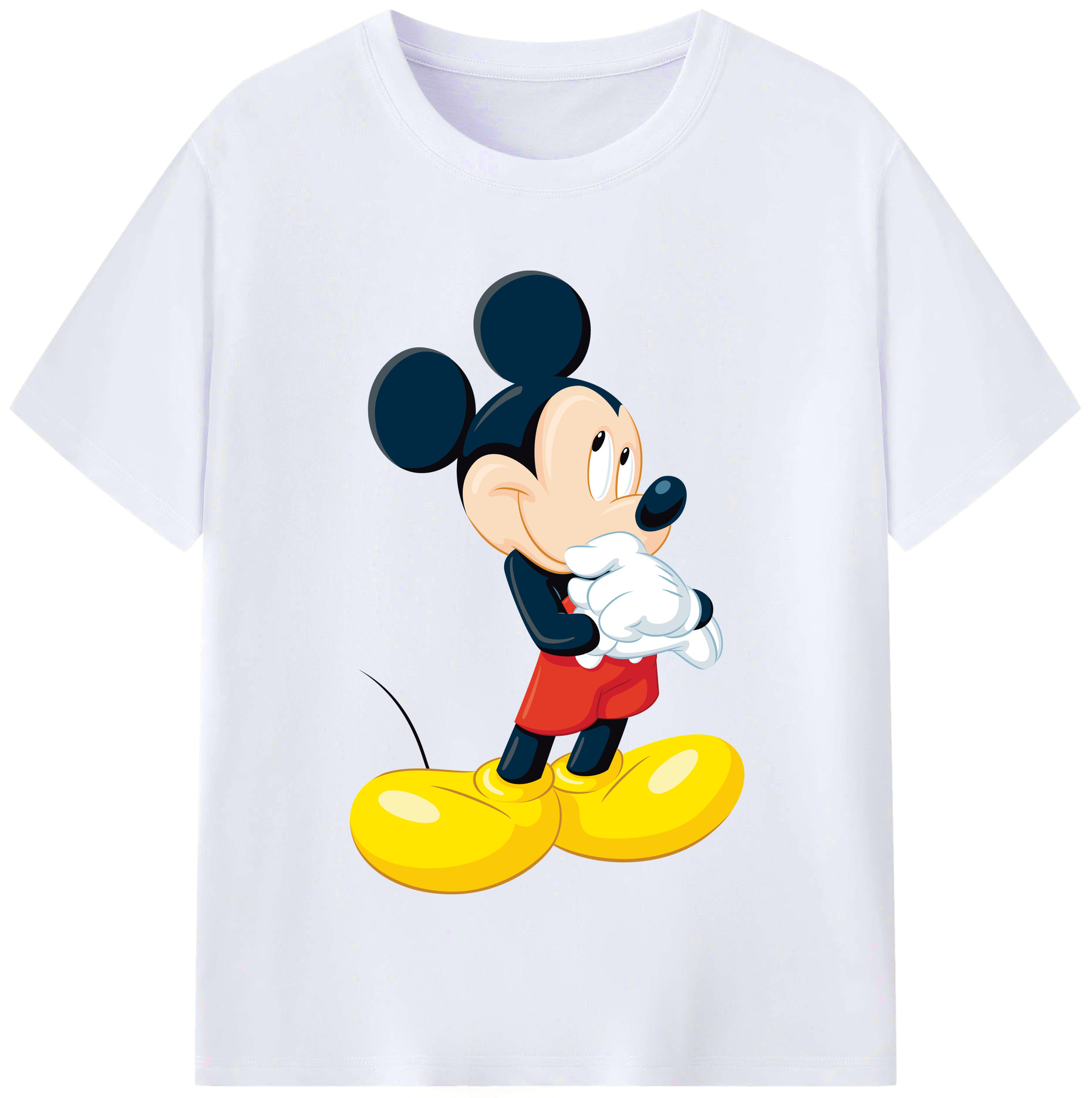 （画像用） ミッキーマウス Mickey Mouse レディースカジュアルプリントTシャツ（綿100％）