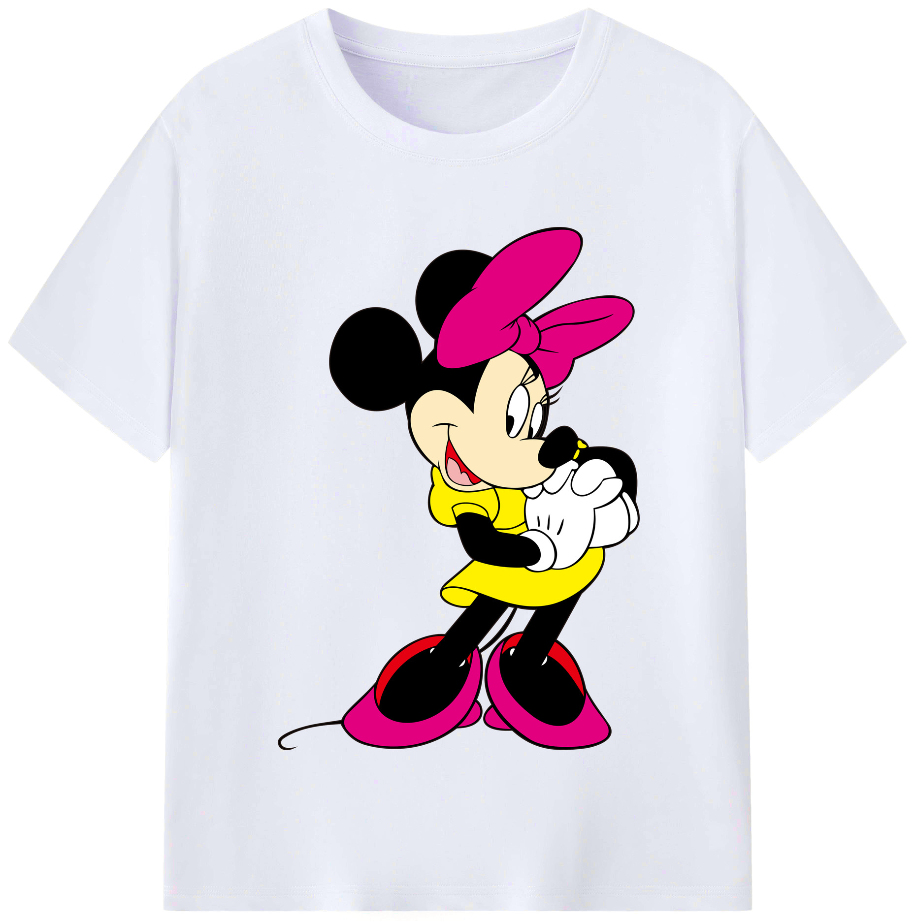 （画像用） ミッキーマウス Mickey Mouse レディースカジュアルプリントTシャツ（綿100％）