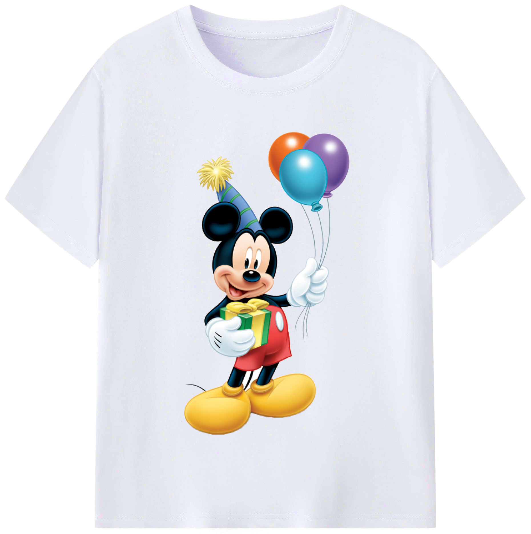 （画像用） ミッキーマウス Mickey Mouse レディースカジュアルプリントTシャツ（綿100％）