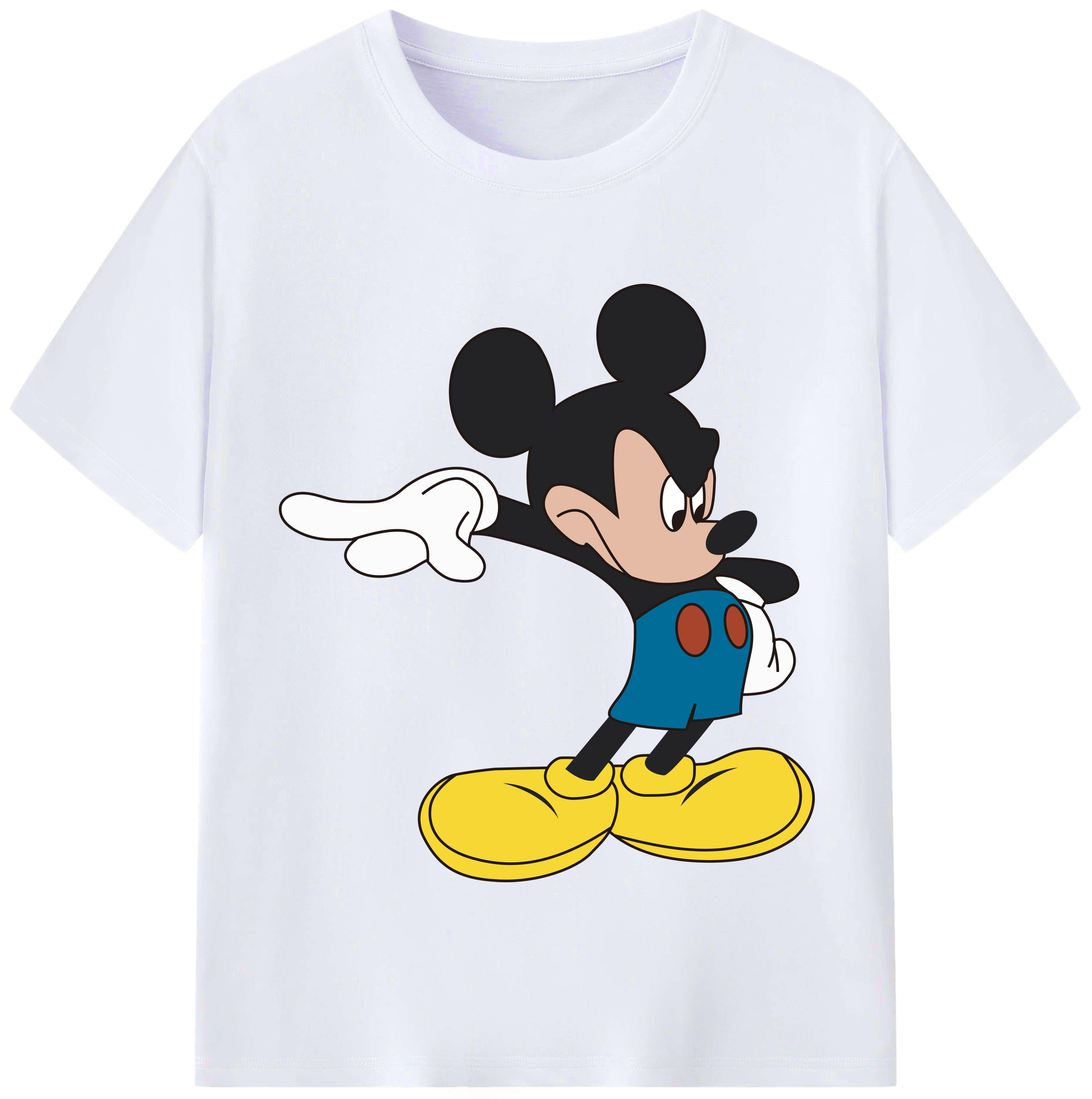（画像用） ミッキーマウス Mickey Mouse レディースカジュアルプリントTシャツ（綿100％）