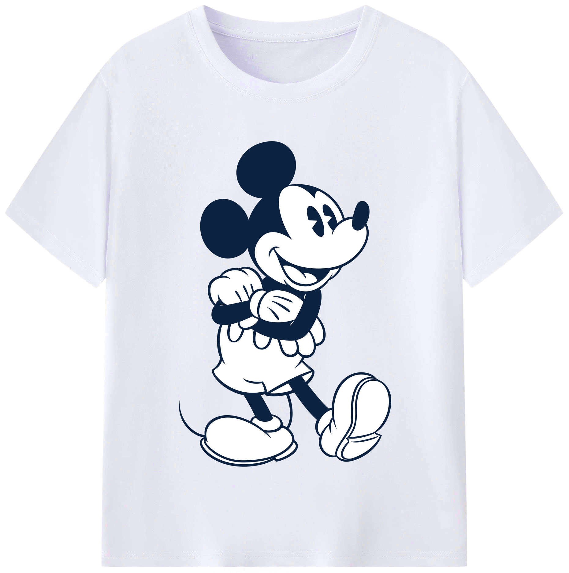 （画像用） ミッキーマウス Mickey Mouse レディースカジュアルプリントTシャツ（綿100％）