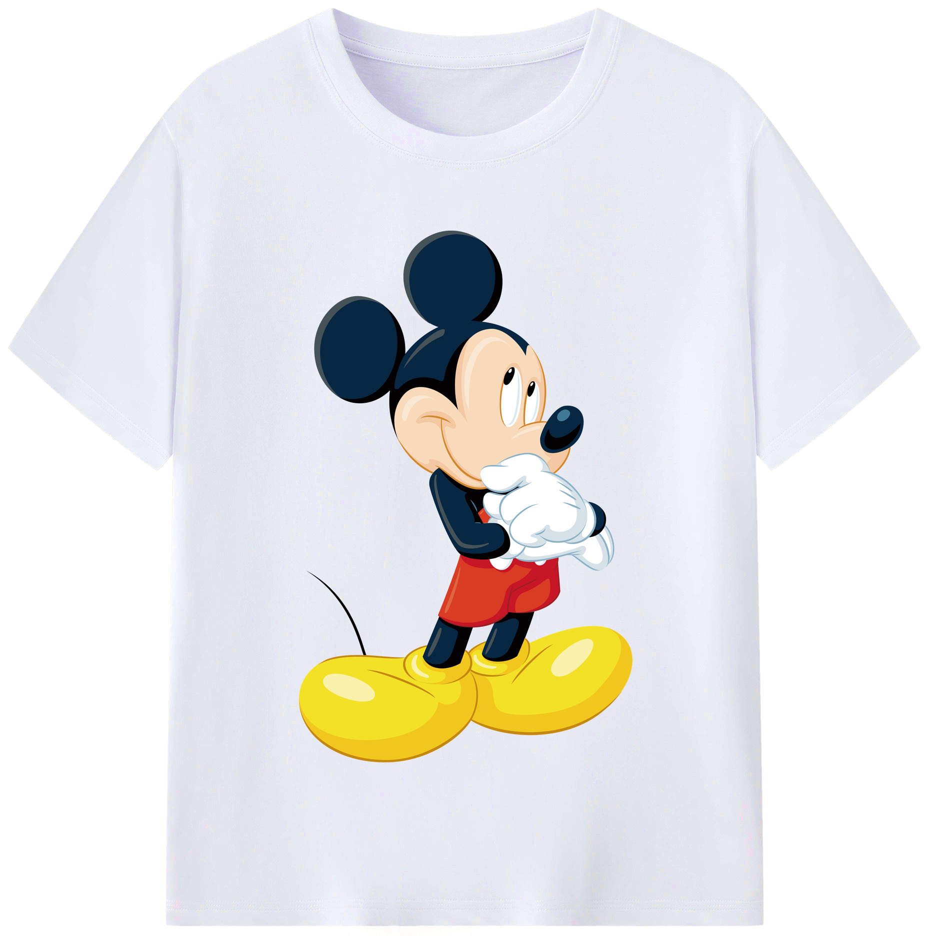 （画像用） ミッキーマウス Mickey Mouse レディースカジュアルプリントTシャツ（綿100％）
