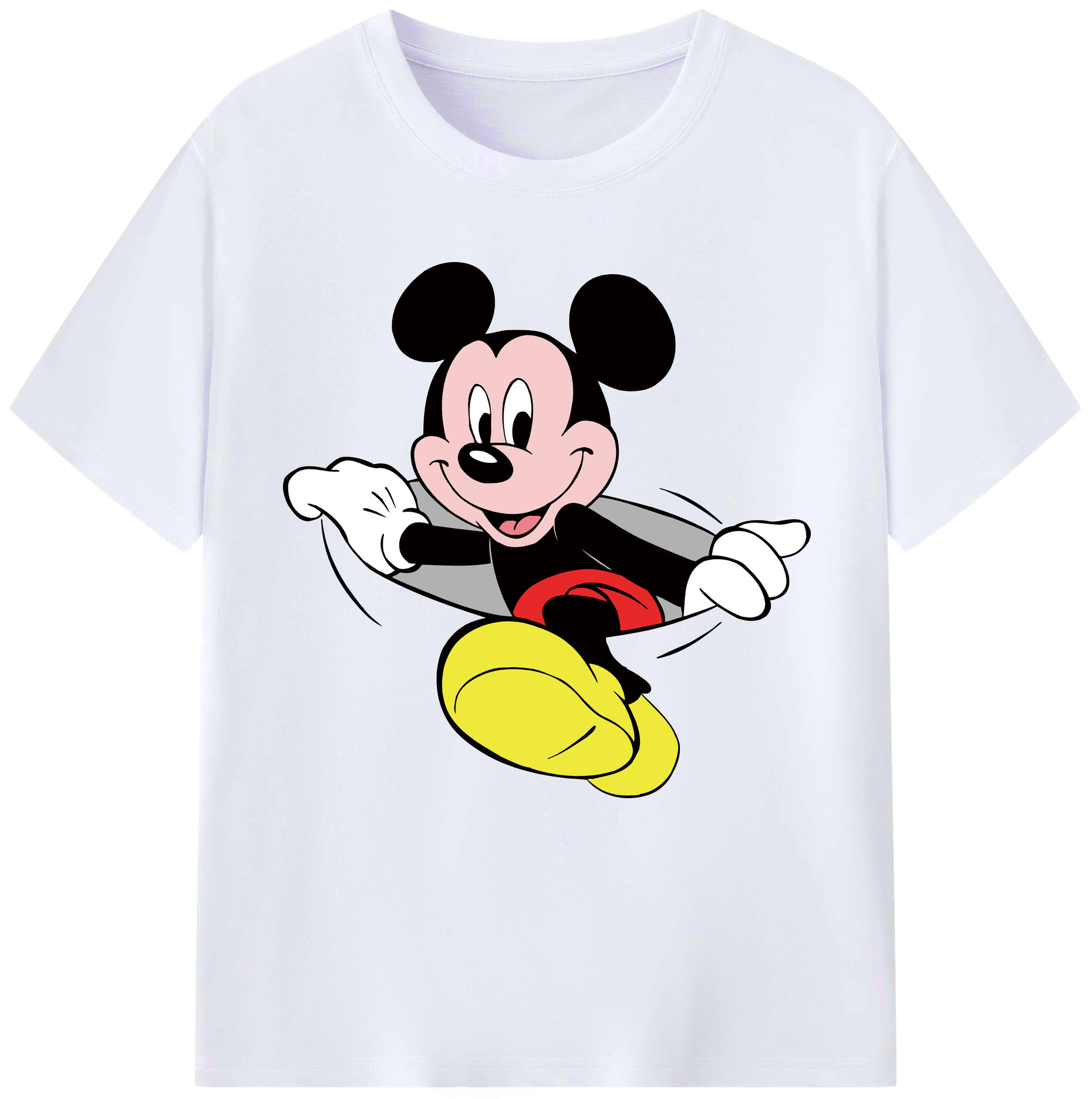 （画像用） ミッキーマウス Mickey Mouse レディースカジュアルプリントTシャツ（綿100％）