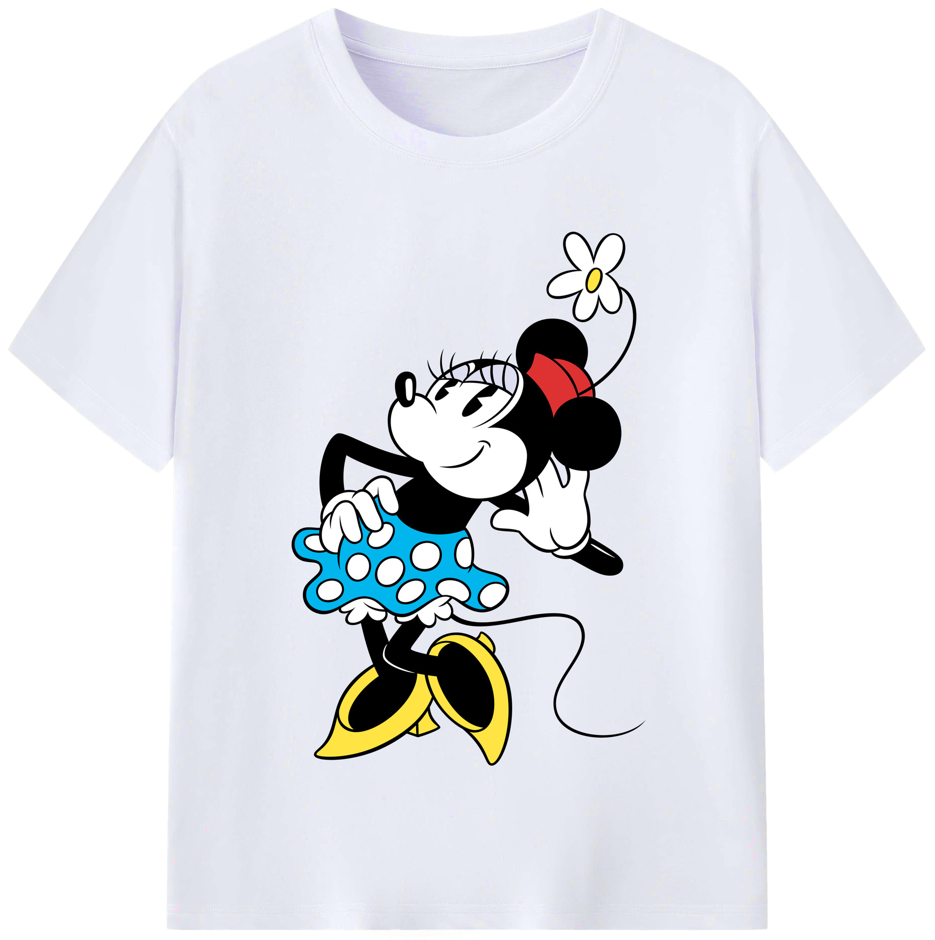 （画像用） ミッキーマウス Mickey Mouse レディースカジュアルプリントTシャツ（綿100％）