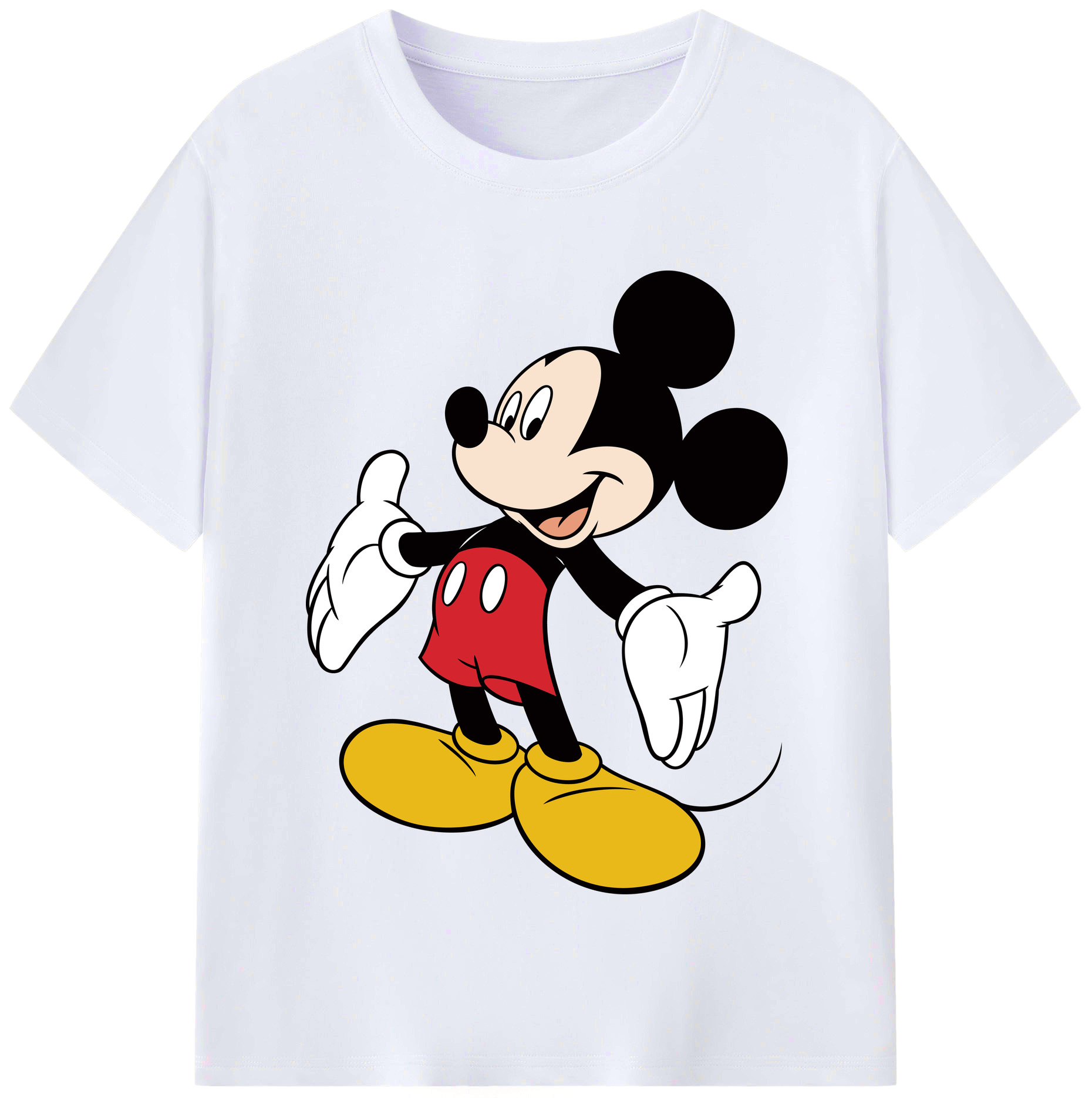 （画像用） ミッキーマウス Mickey Mouse レディースカジュアルプリントTシャツ（綿100％）