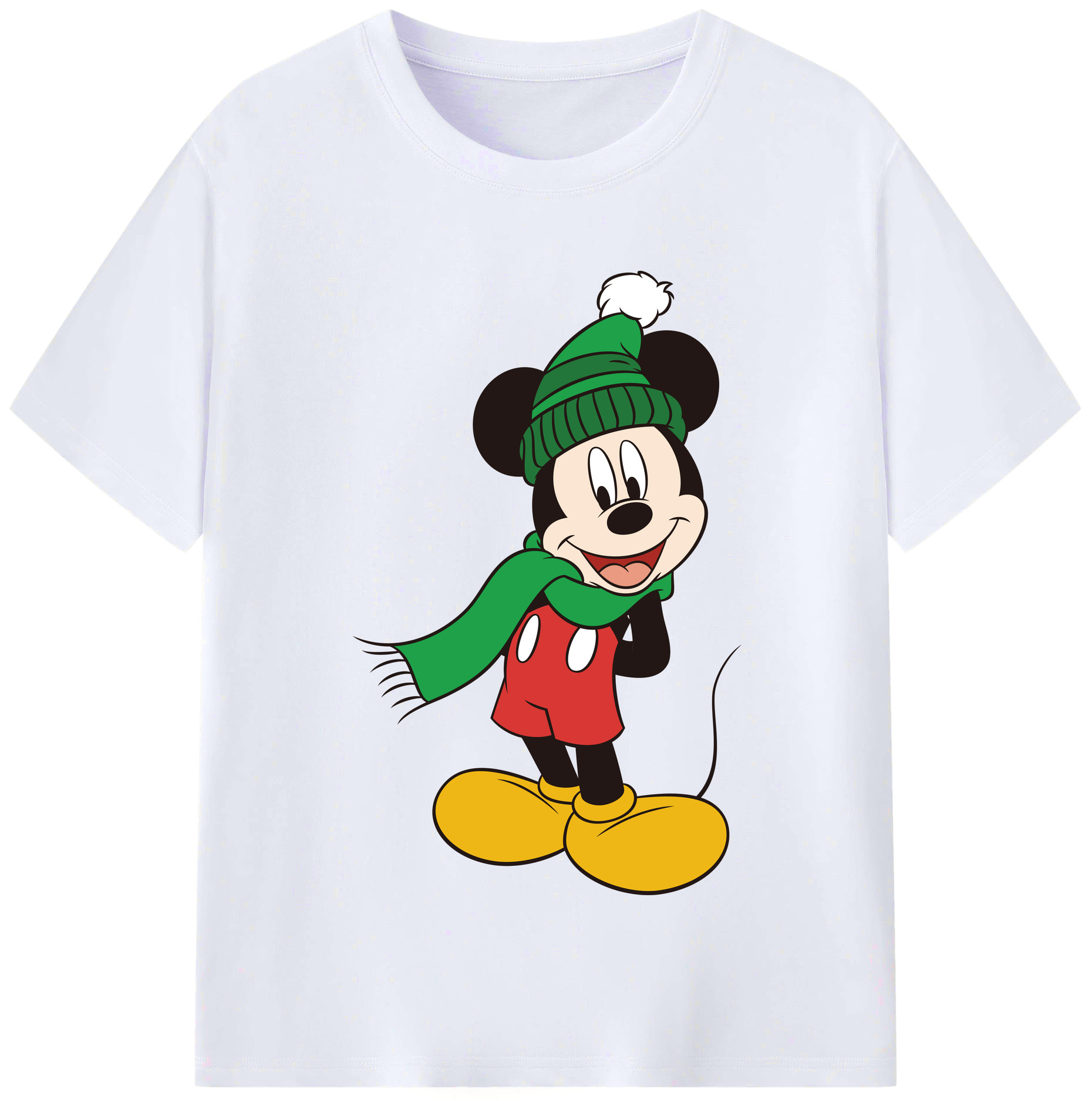 （画像用） ミッキーマウス Mickey Mouse レディースカジュアルプリントTシャツ（綿100％）