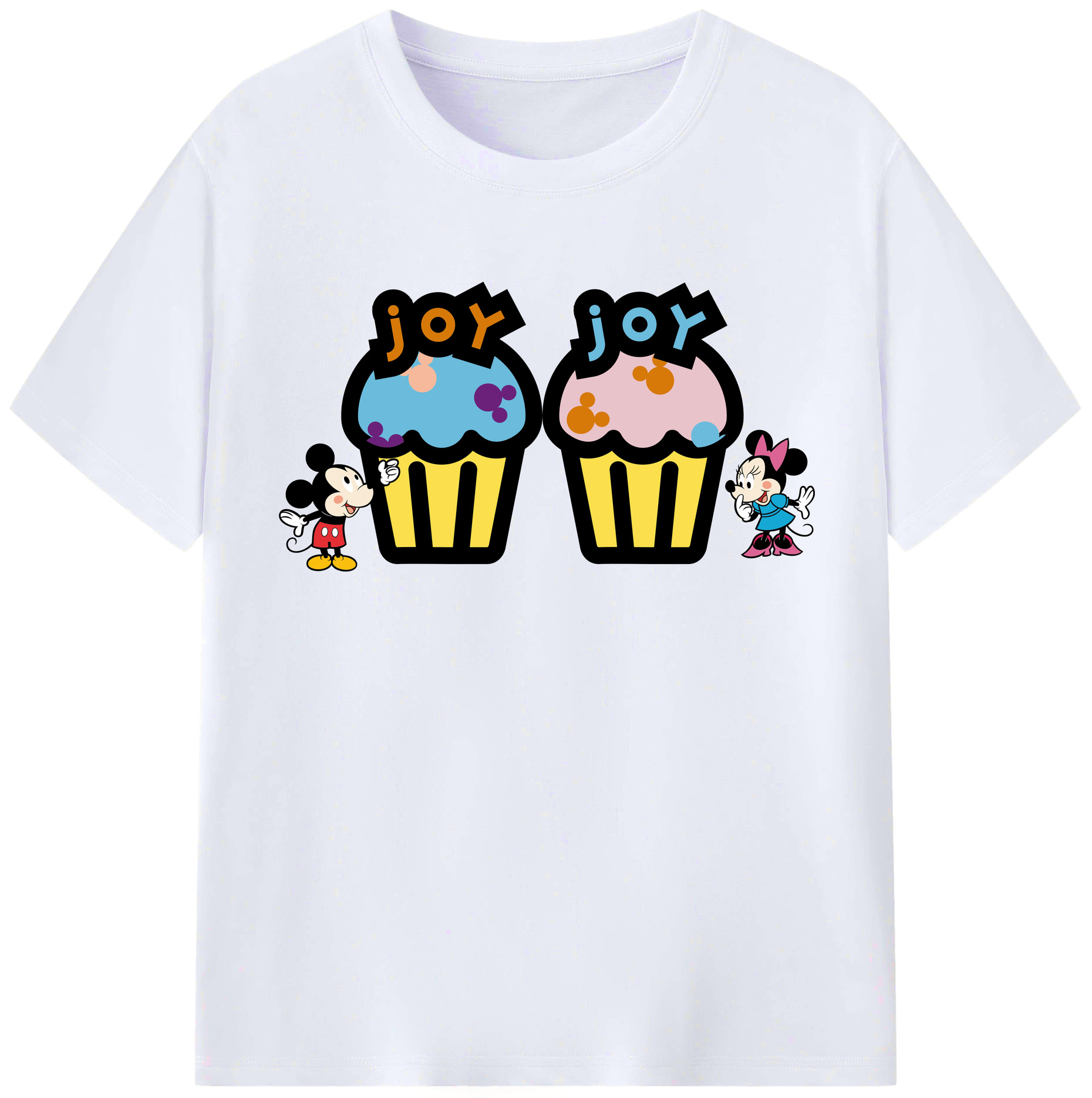 （画像用） ミッキーマウス Mickey Mouse レディースカジュアルプリントTシャツ（綿100％）