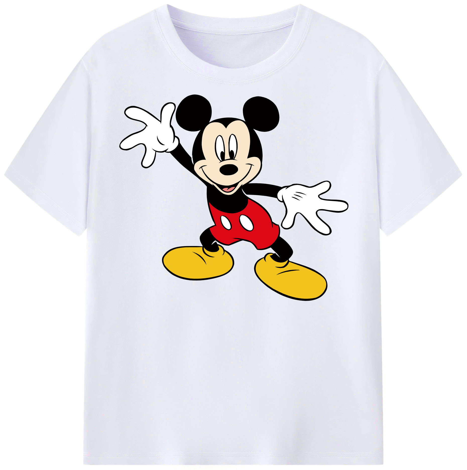 （画像用） ミッキーマウス Mickey Mouse レディースカジュアルプリントTシャツ（綿100％）