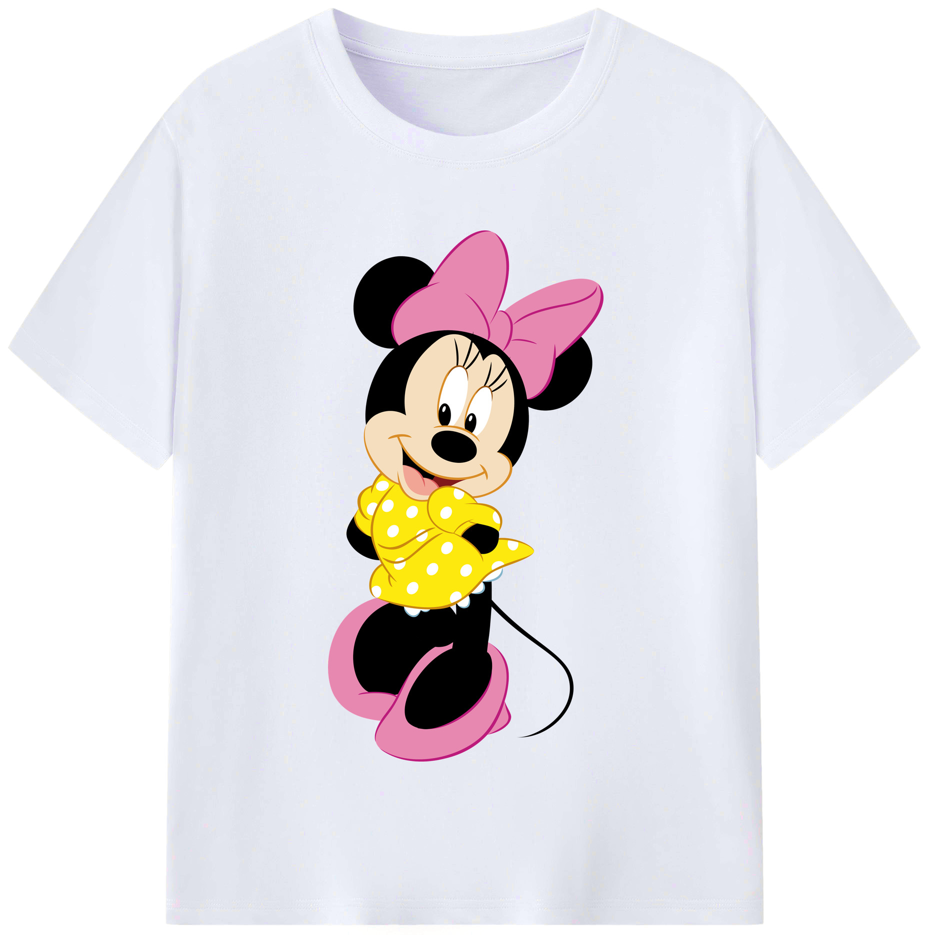 （画像用） ミッキーマウス Mickey Mouse レディースカジュアルプリントTシャツ（綿100％）
