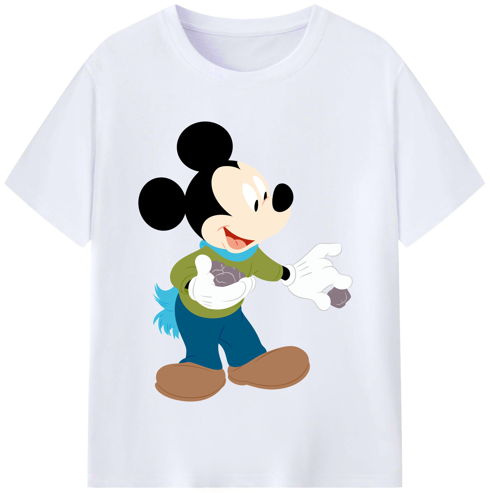 （画像用） ミッキーマウス Mickey Mouse レディースカジュアルプリントTシャツ（綿100％）