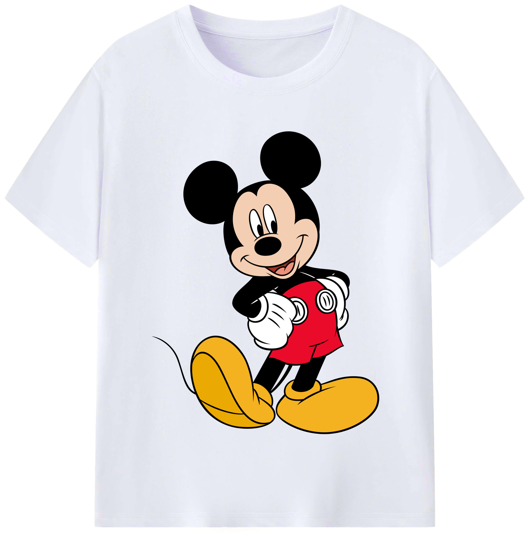 （画像用） ミッキーマウス Mickey Mouse レディースカジュアルプリントTシャツ（綿100％）