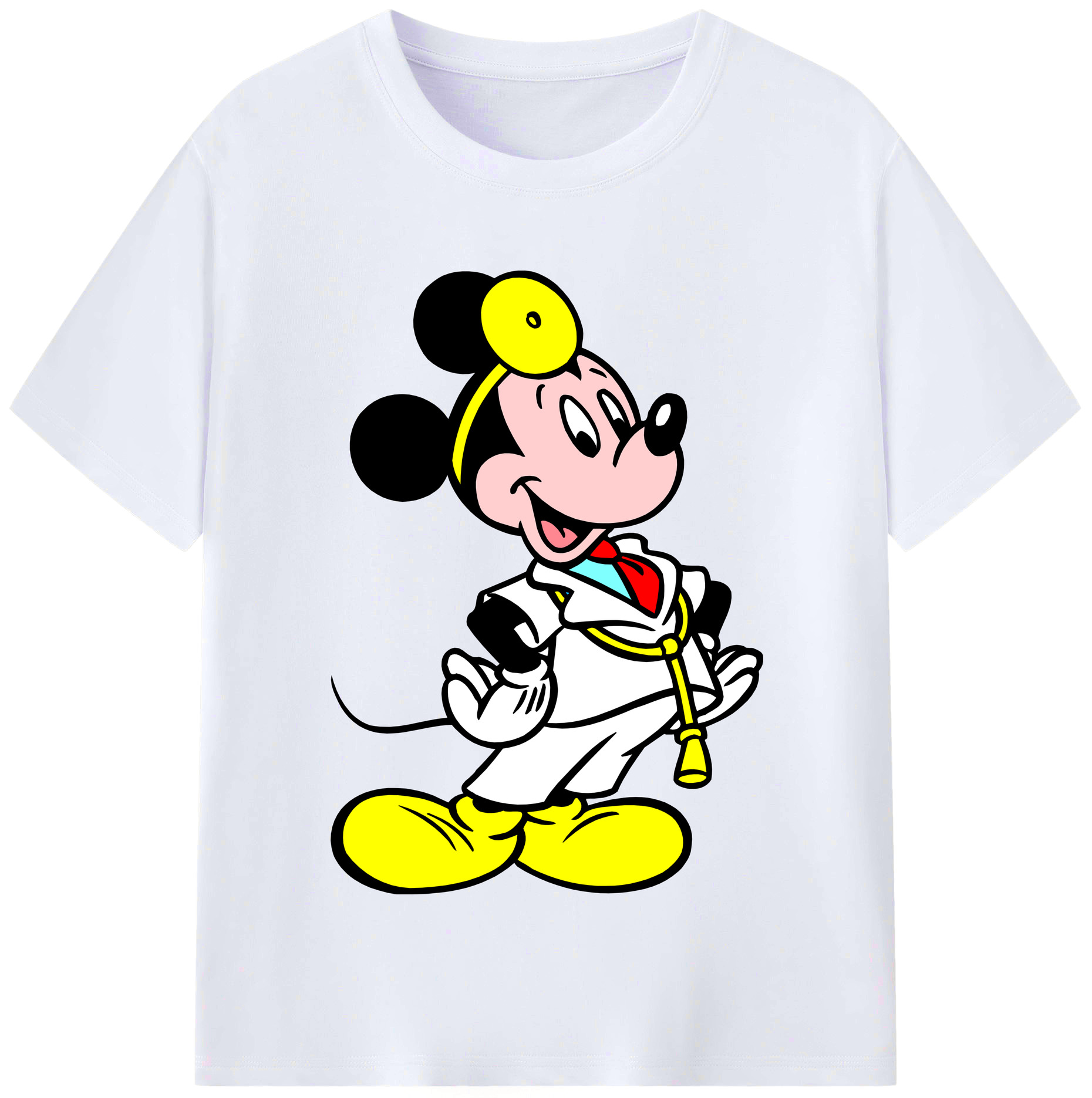 （画像用） ミッキーマウス Mickey Mouse レディースカジュアルプリントTシャツ（綿100％）