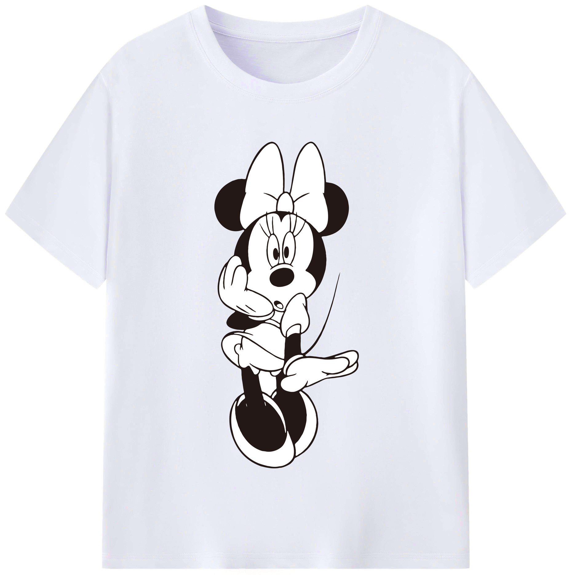 （画像用） ミッキーマウス Mickey Mouse レディースカジュアルプリントTシャツ（綿100％）