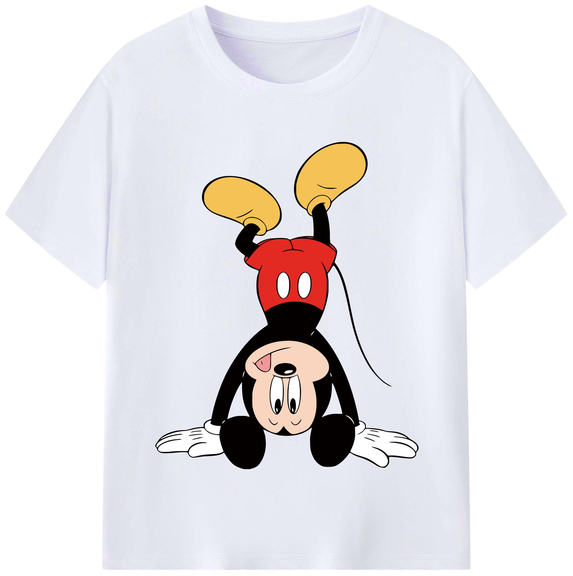 （画像用） ミッキーマウス Mickey Mouse レディースカジュアルプリントTシャツ（綿100％）