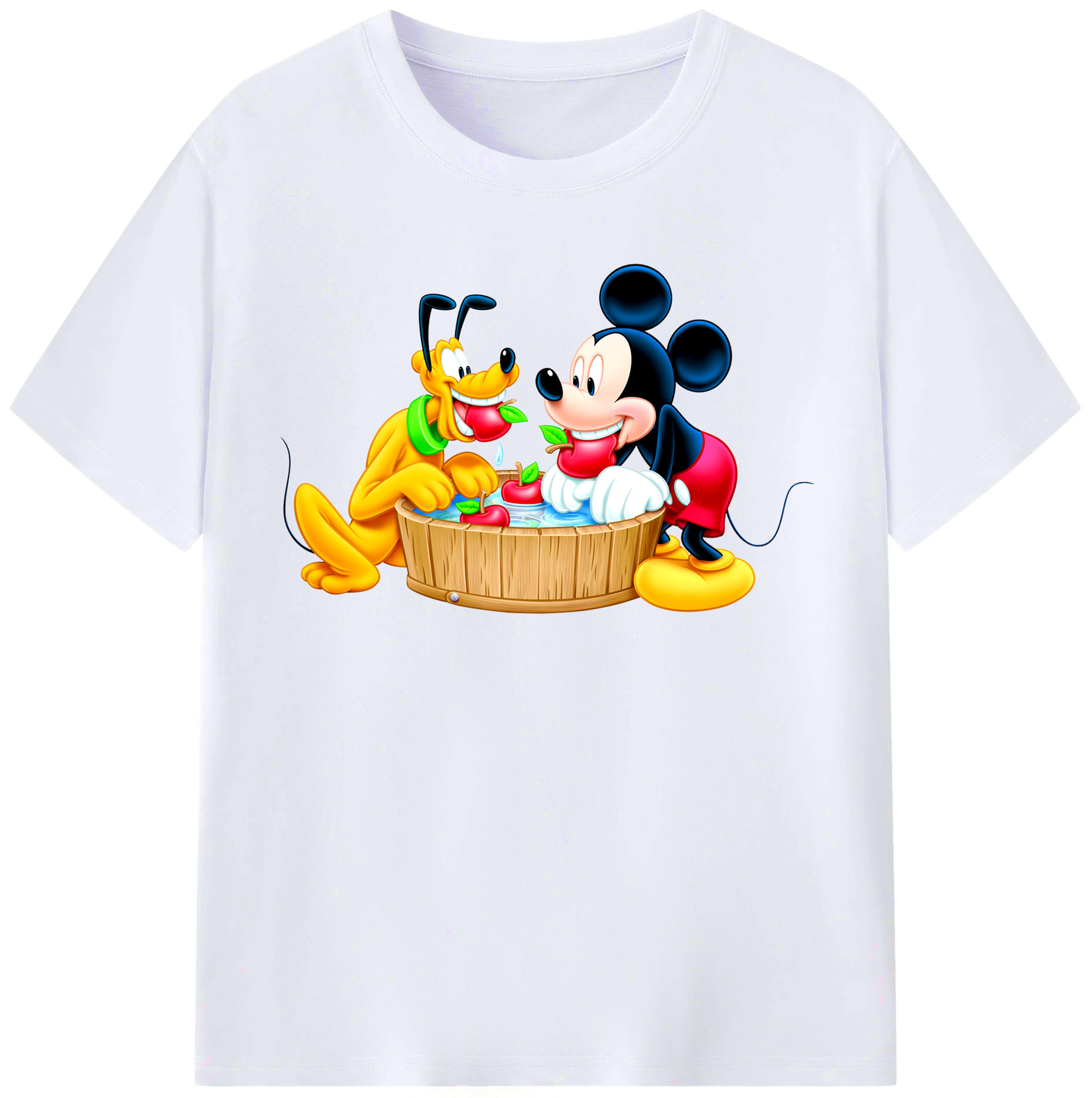 （画像用） ミッキーマウス Mickey Mouse レディースカジュアルプリントTシャツ（綿100％）