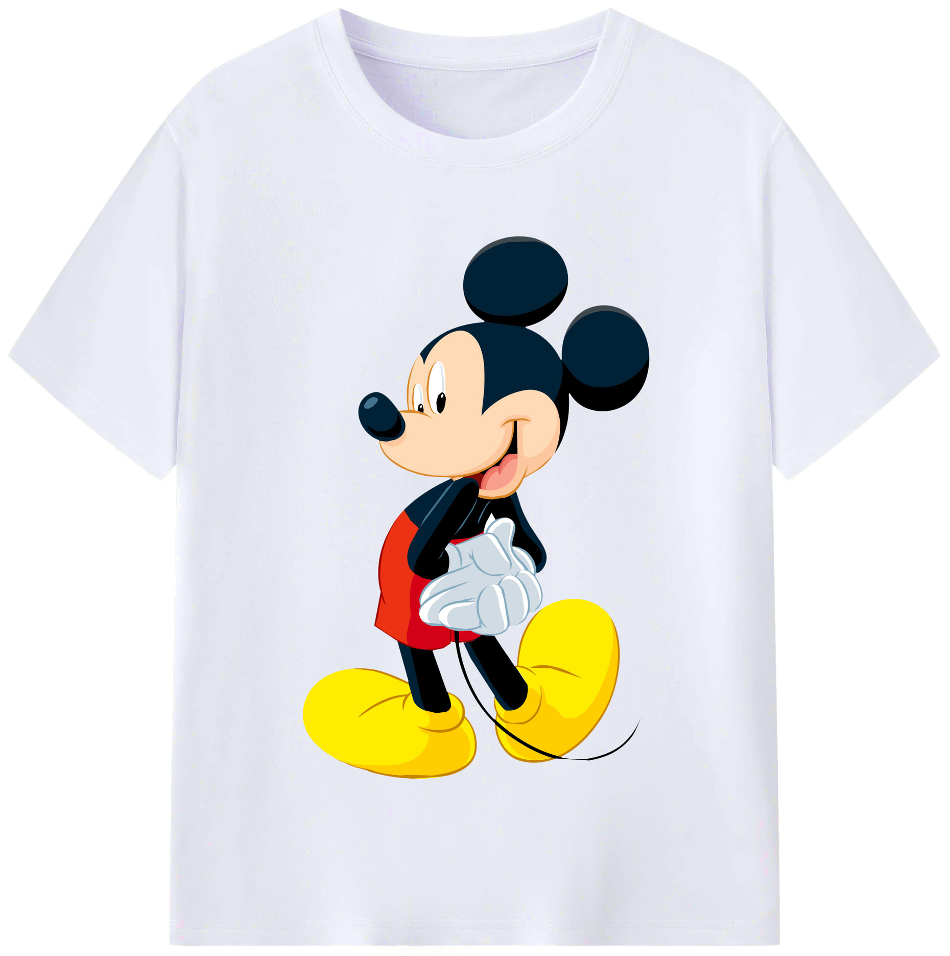 （画像用） ミッキーマウス Mickey Mouse レディースカジュアルプリントTシャツ（綿100％）
