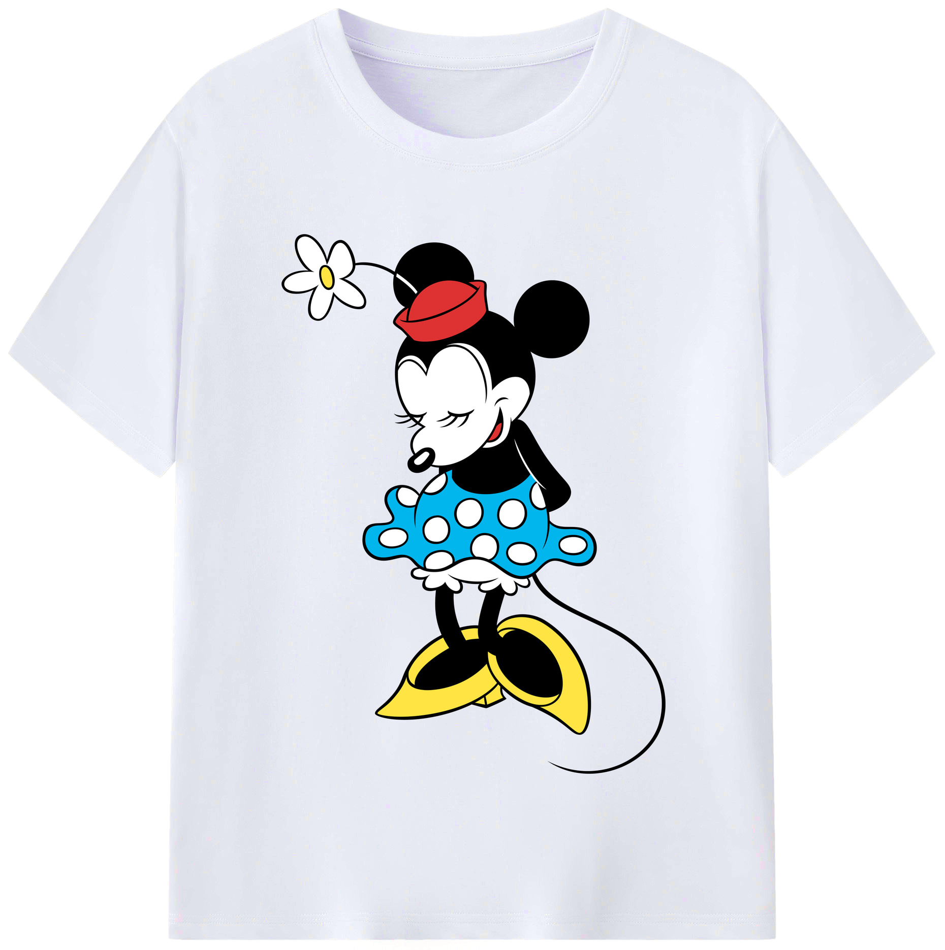 （画像用） ミッキーマウス Mickey Mouse レディースカジュアルプリントTシャツ（綿100％）