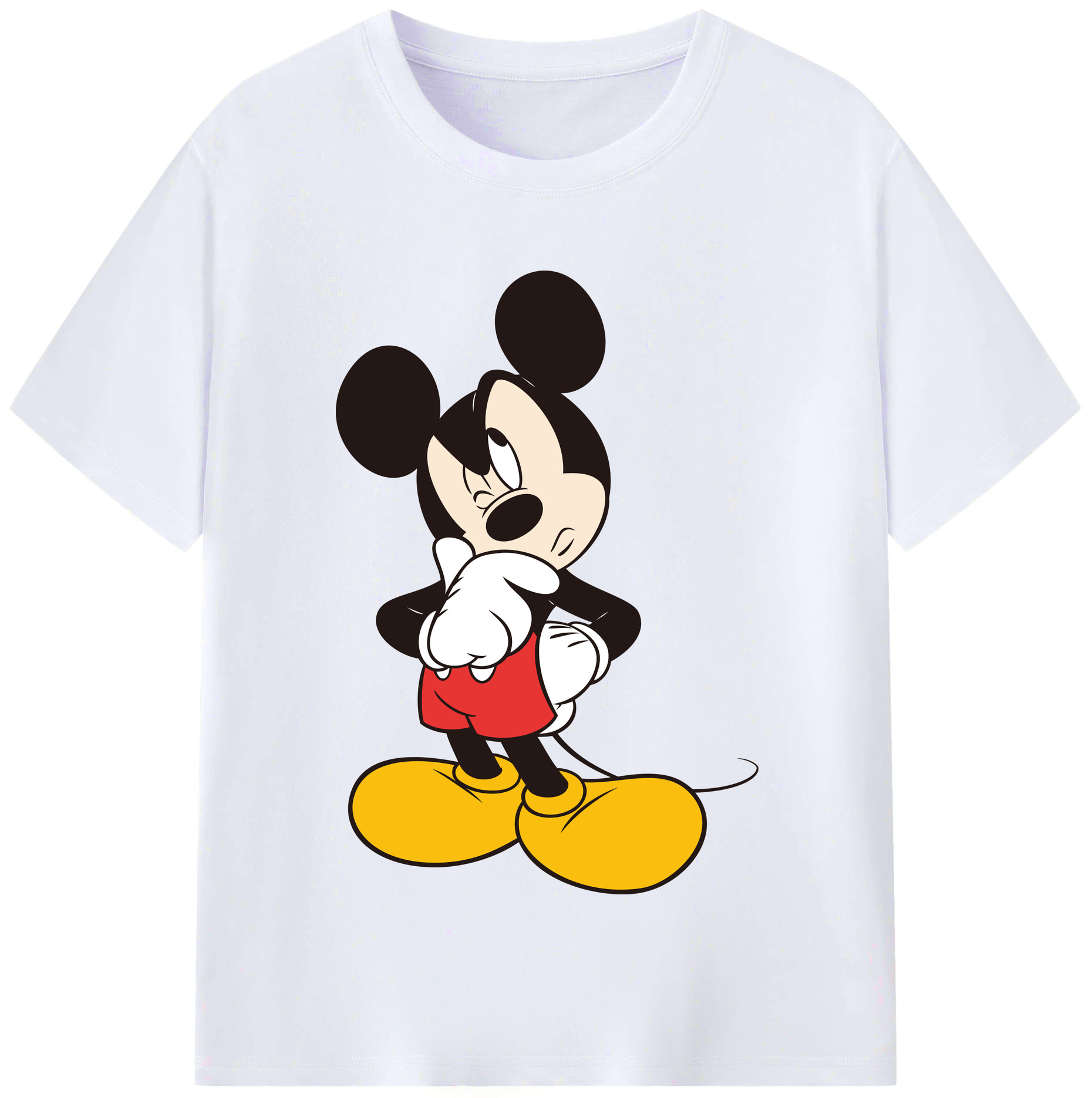 （画像用） ミッキーマウス Mickey Mouse レディースカジュアルプリントTシャツ（綿100％）