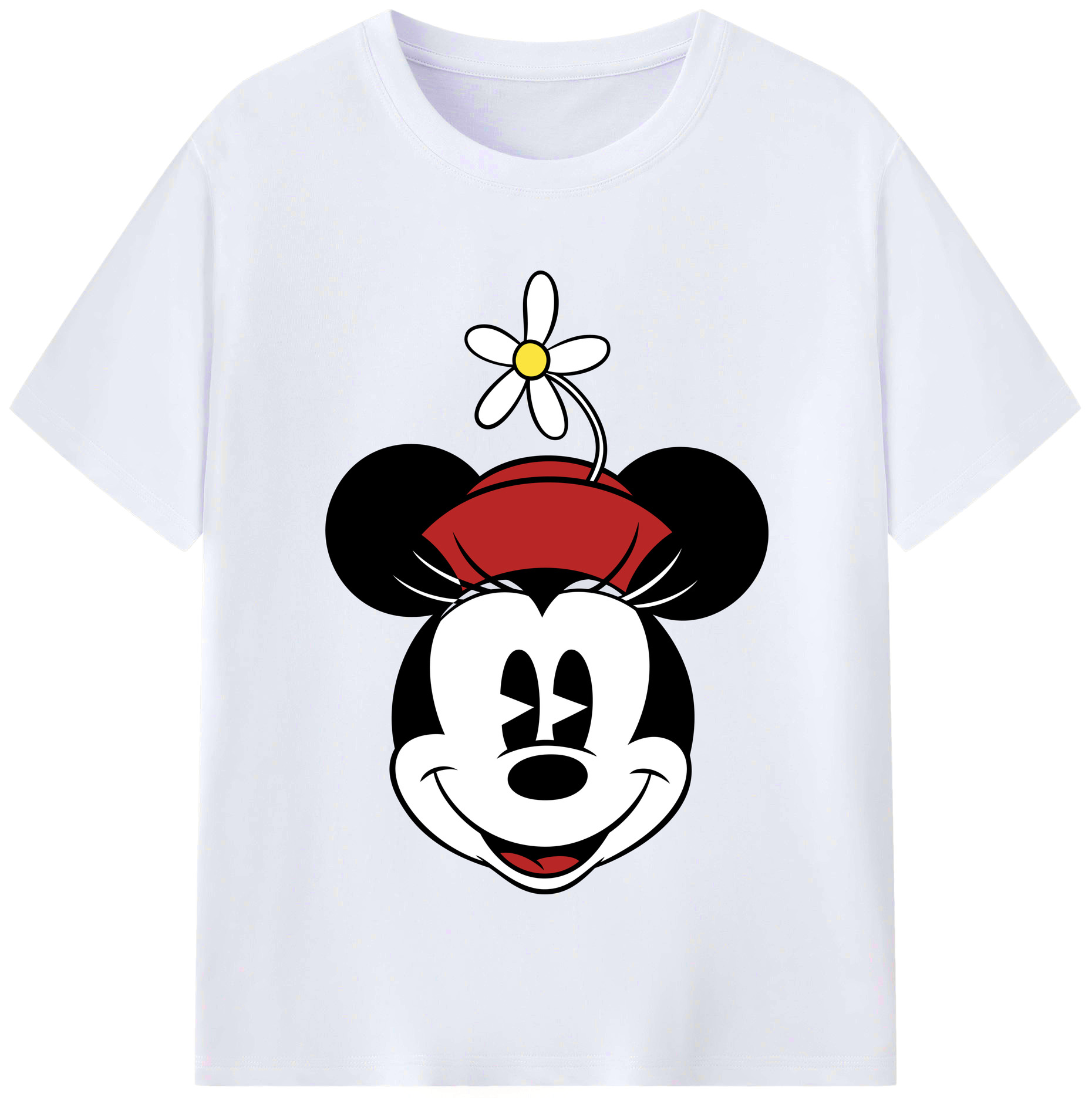 （画像用） ミッキーマウス Mickey Mouse レディースカジュアルプリントTシャツ（綿100％）