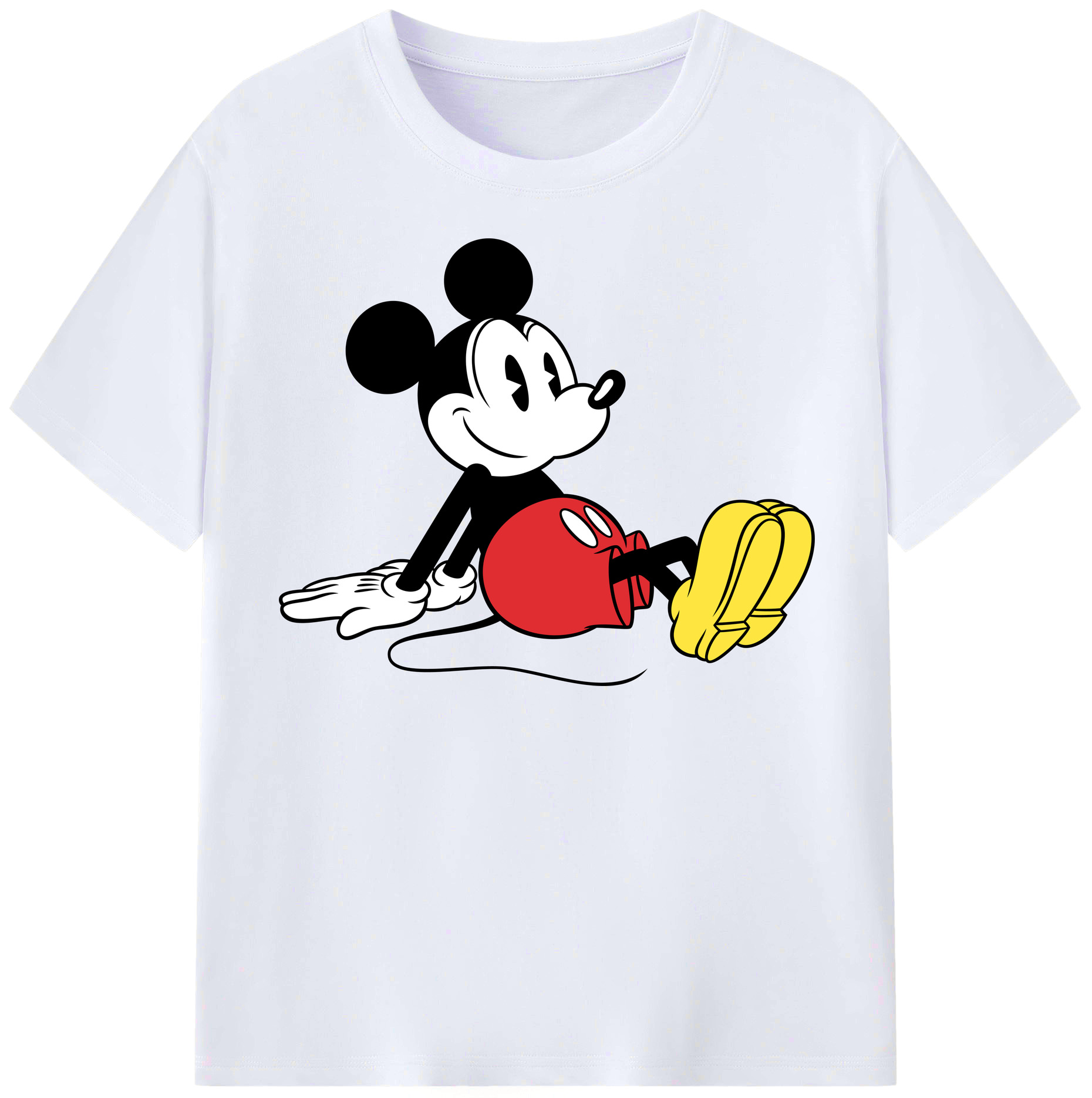 （画像用） ミッキーマウス Mickey Mouse レディースカジュアルプリントTシャツ（綿100％）