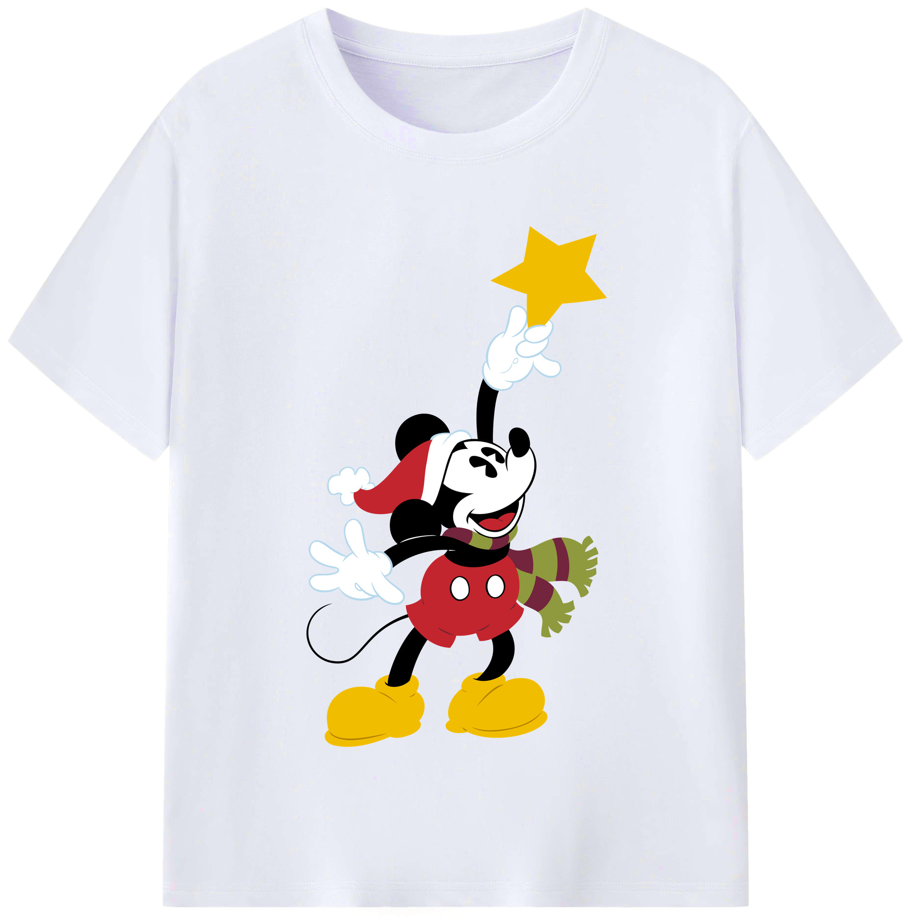 （画像用） ミッキーマウス Mickey Mouse レディースカジュアルプリントTシャツ（綿100％）