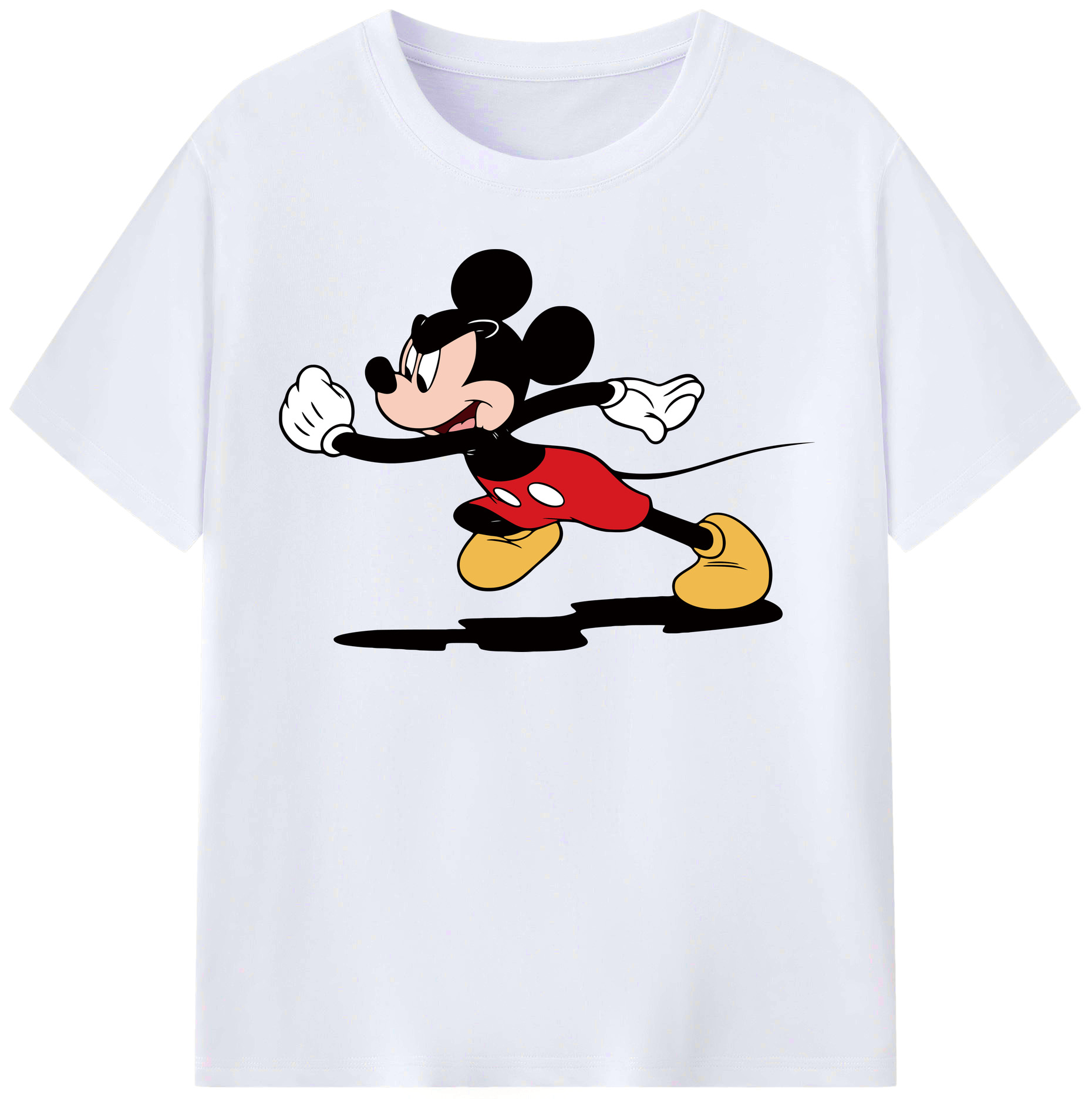 （画像用） ミッキーマウス Mickey Mouse レディースカジュアルプリントTシャツ（綿100％）