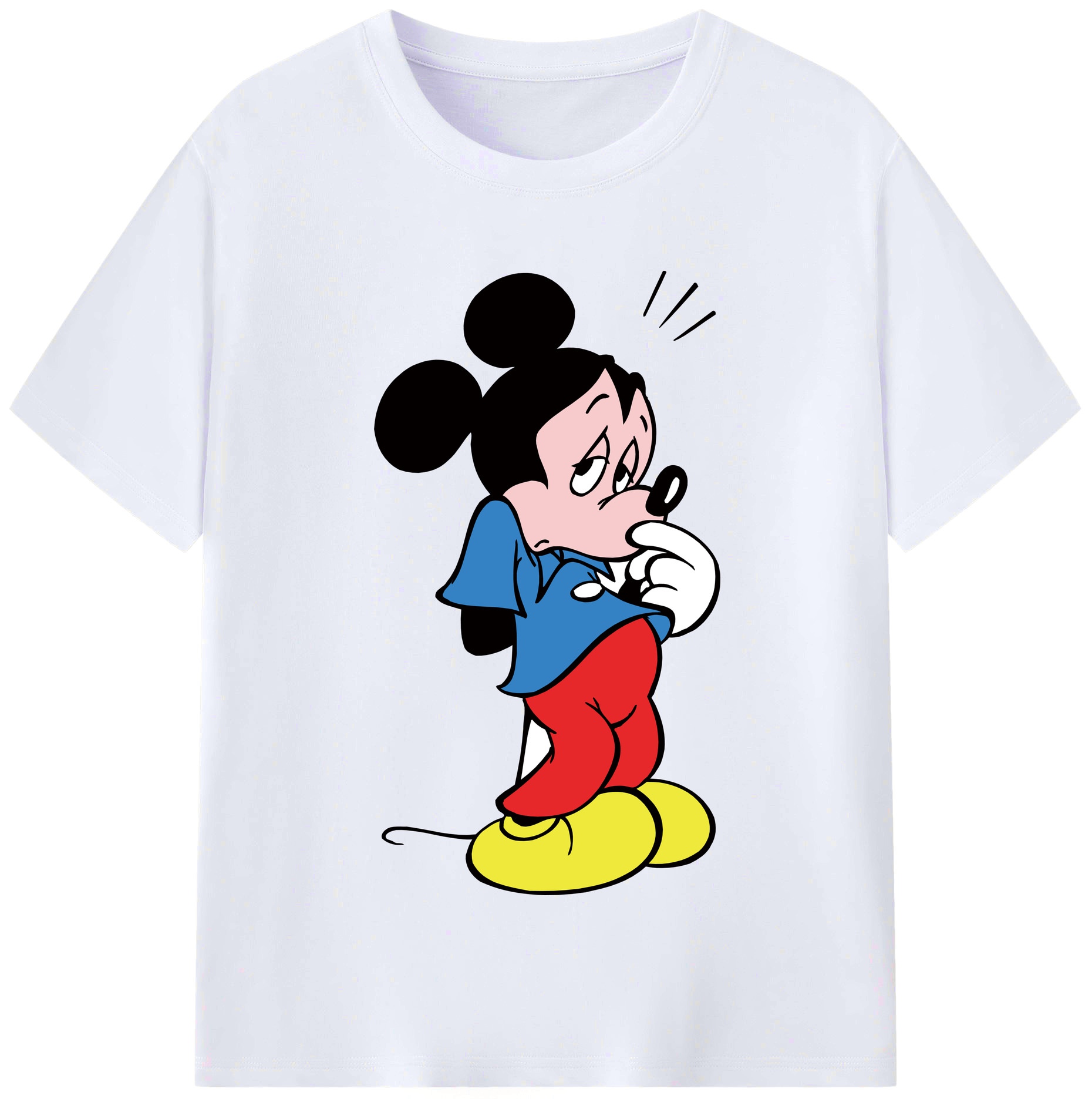 （画像用） ミッキーマウス Mickey Mouse レディースカジュアルプリントTシャツ（綿100％）