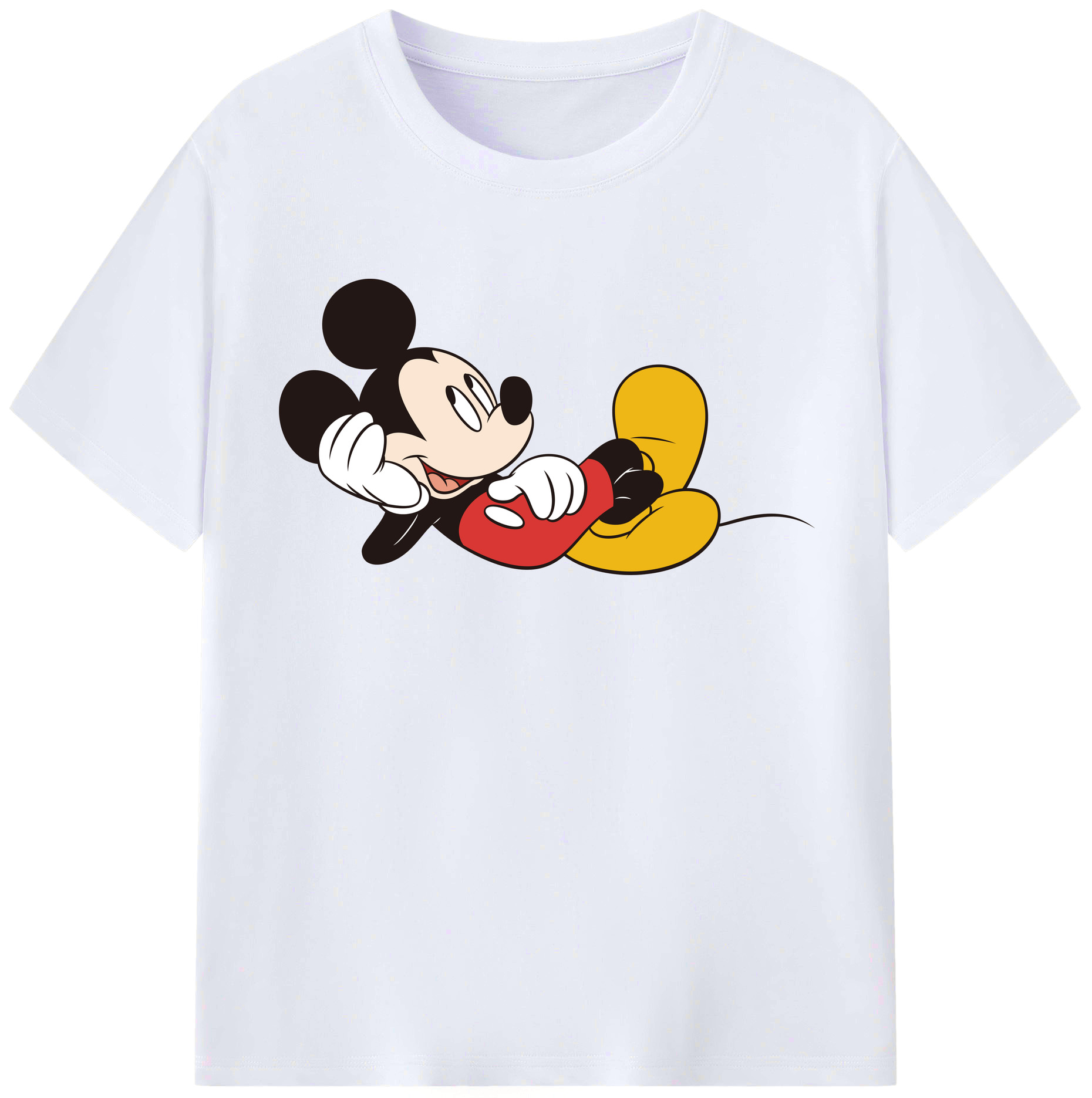 （画像用） ミッキーマウス Mickey Mouse レディースカジュアルプリントTシャツ（綿100％）