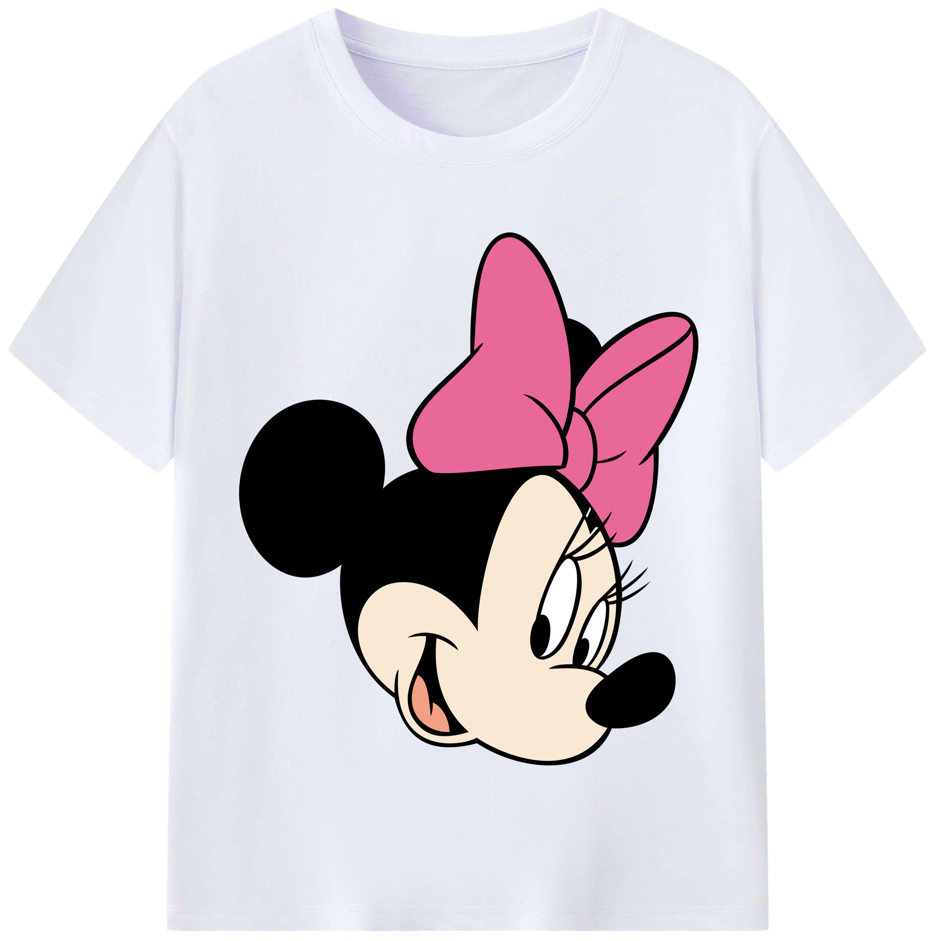 （画像用） ミッキーマウス Mickey Mouse レディースカジュアルプリントTシャツ（綿100％）