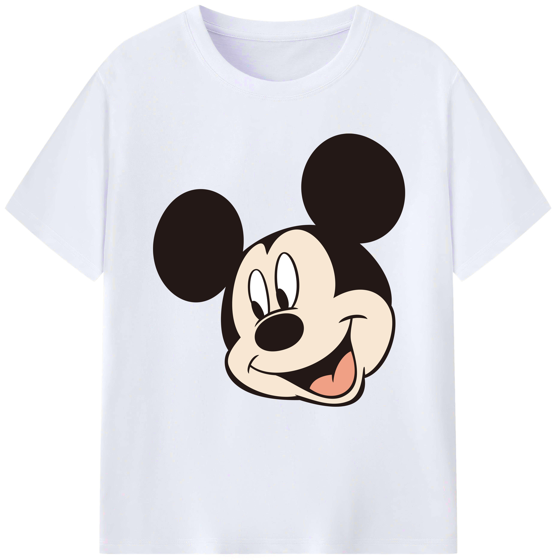 （画像用） ミッキーマウス Mickey Mouse レディースカジュアルプリントTシャツ（綿100％）