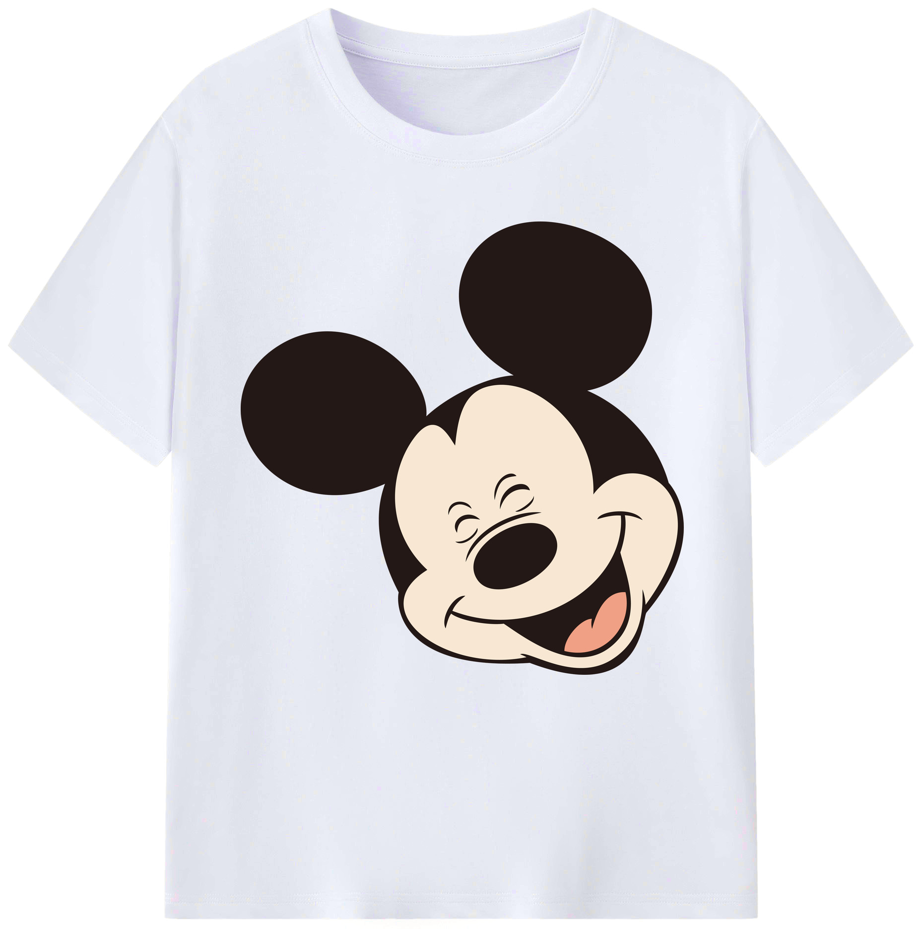 （画像用） ミッキーマウス Mickey Mouse レディースカジュアルプリントTシャツ（綿100％）