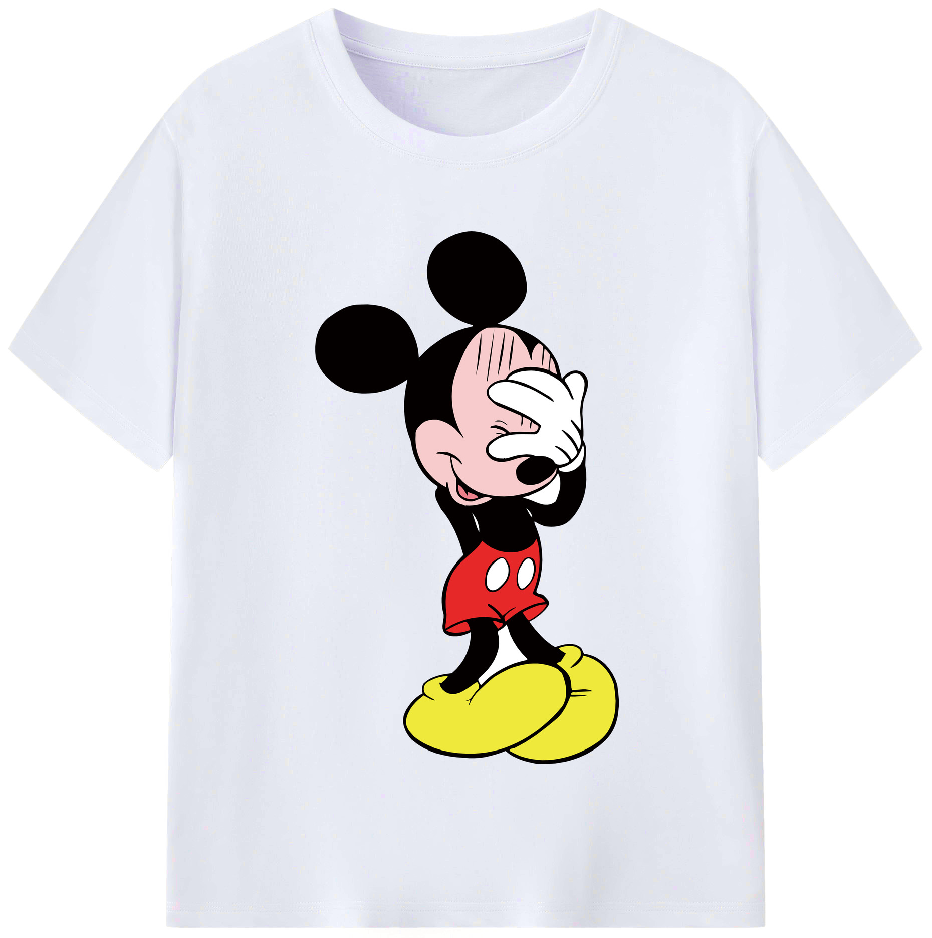 （画像用） ミッキーマウス Mickey Mouse レディースカジュアルプリントTシャツ（綿100％）