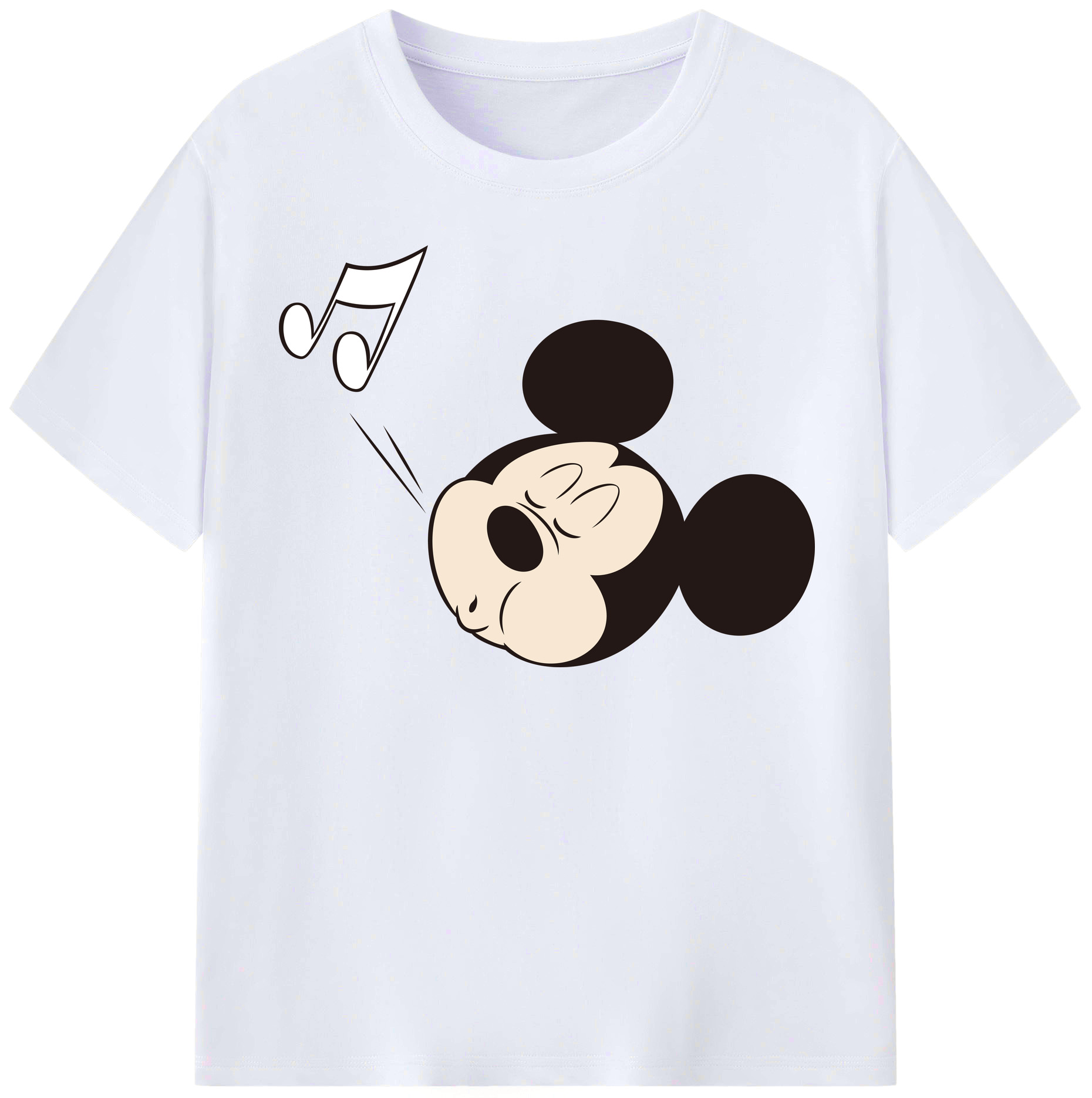 （画像用） ミッキーマウス Mickey Mouse レディースカジュアルプリントTシャツ（綿100％）