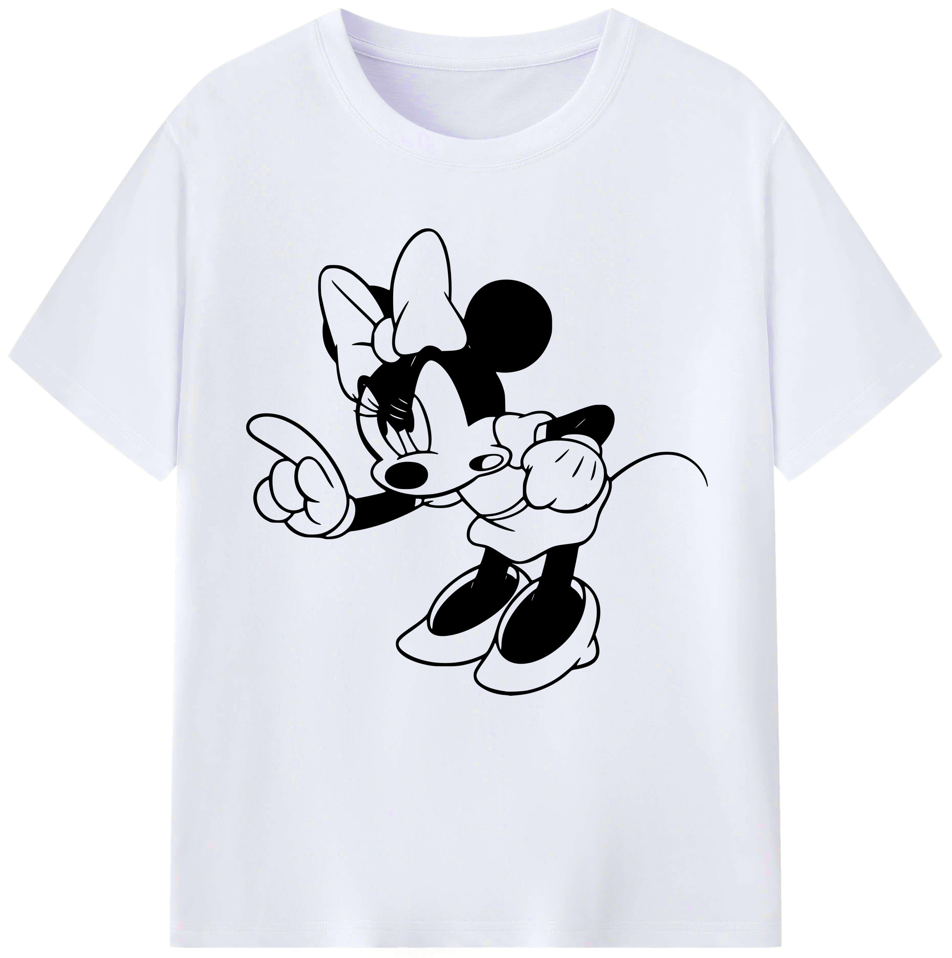 （画像用） ミッキーマウス Mickey Mouse レディースカジュアルプリントTシャツ（綿100％）