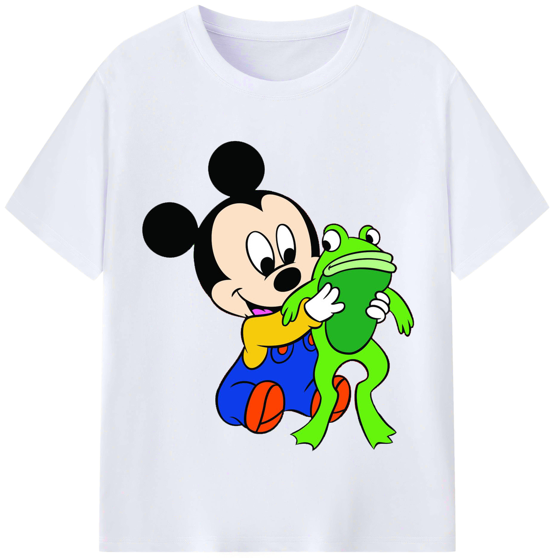 （画像用） ミッキーマウス Mickey Mouse レディースカジュアルプリントTシャツ（綿100％）