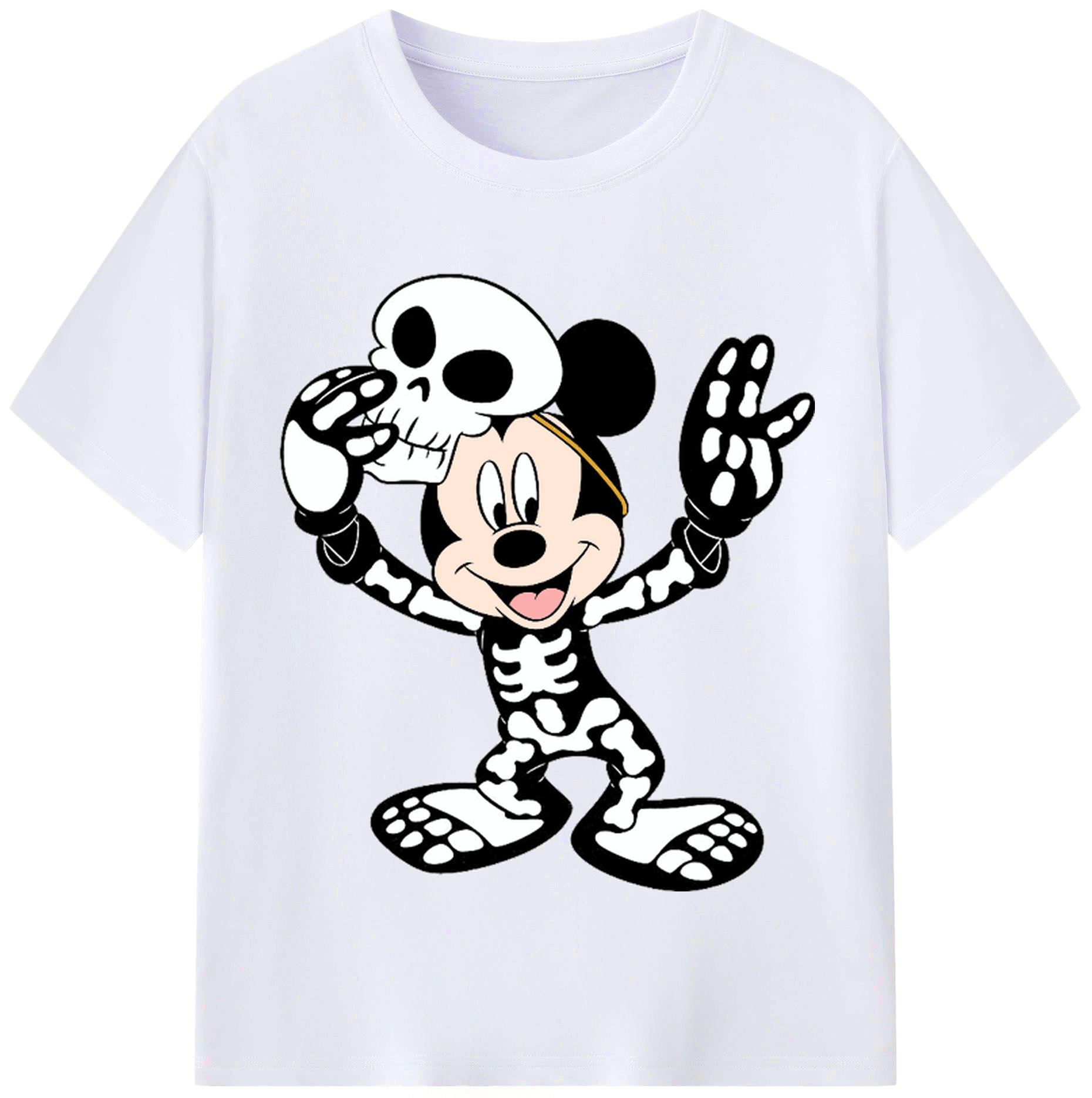 （画像用） ミッキーマウス Mickey Mouse レディースカジュアルプリントTシャツ（綿100％）