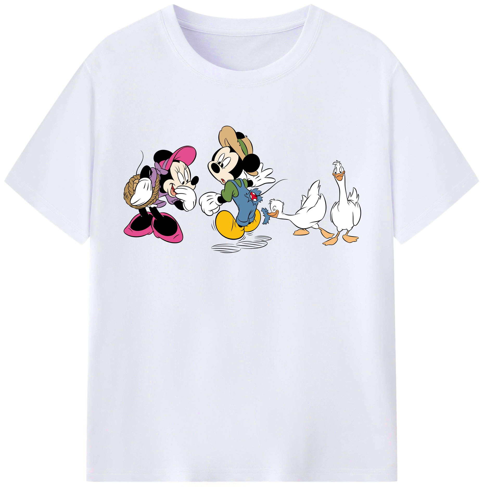 （画像用） ミッキーマウス Mickey Mouse レディースカジュアルプリントTシャツ（綿100％）