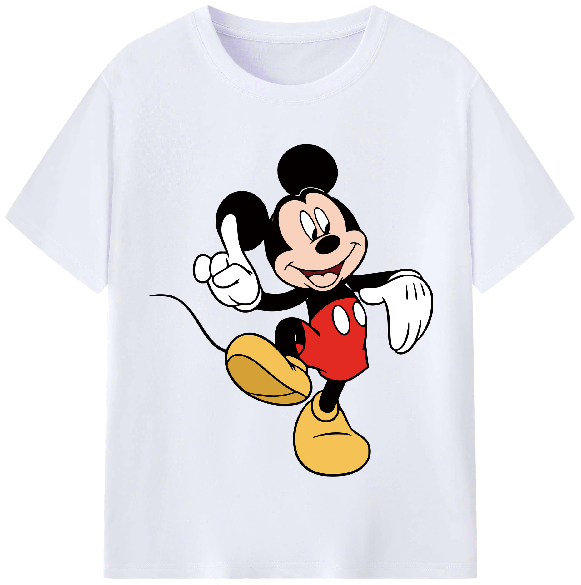 （画像用） ミッキーマウス Mickey Mouse レディースカジュアルプリントTシャツ（綿100％）