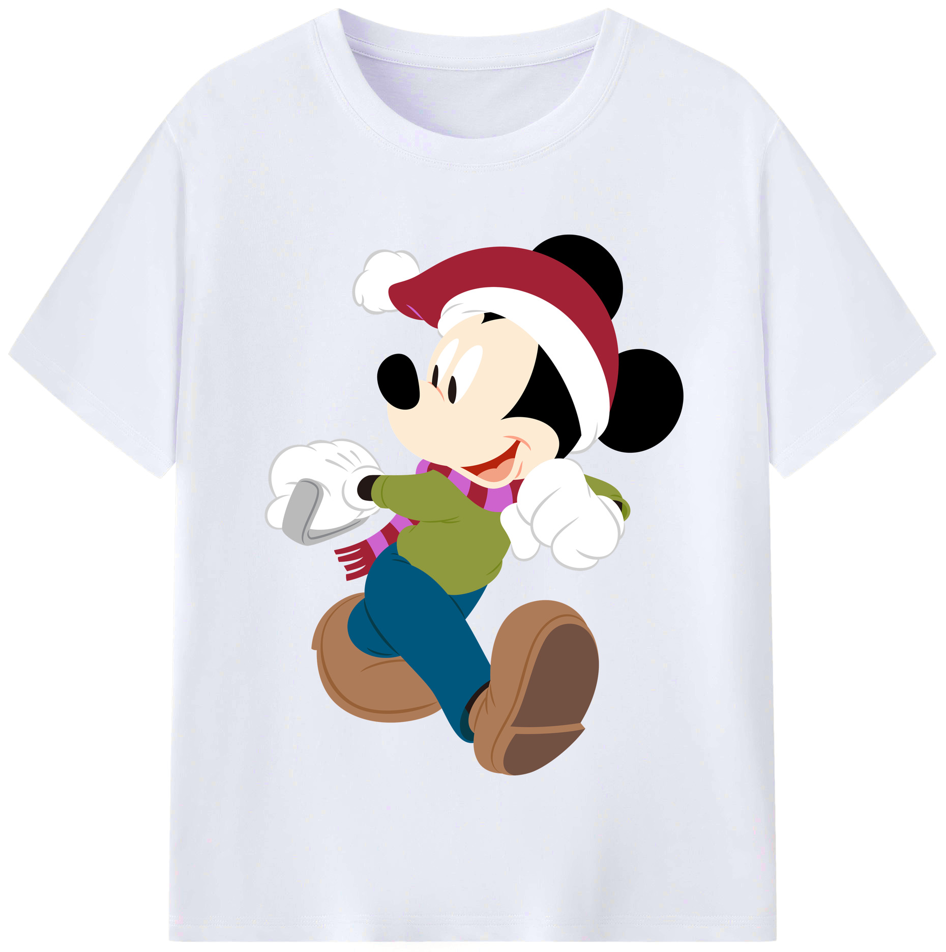 （画像用） ミッキーマウス Mickey Mouse レディースカジュアルプリントTシャツ（綿100％）