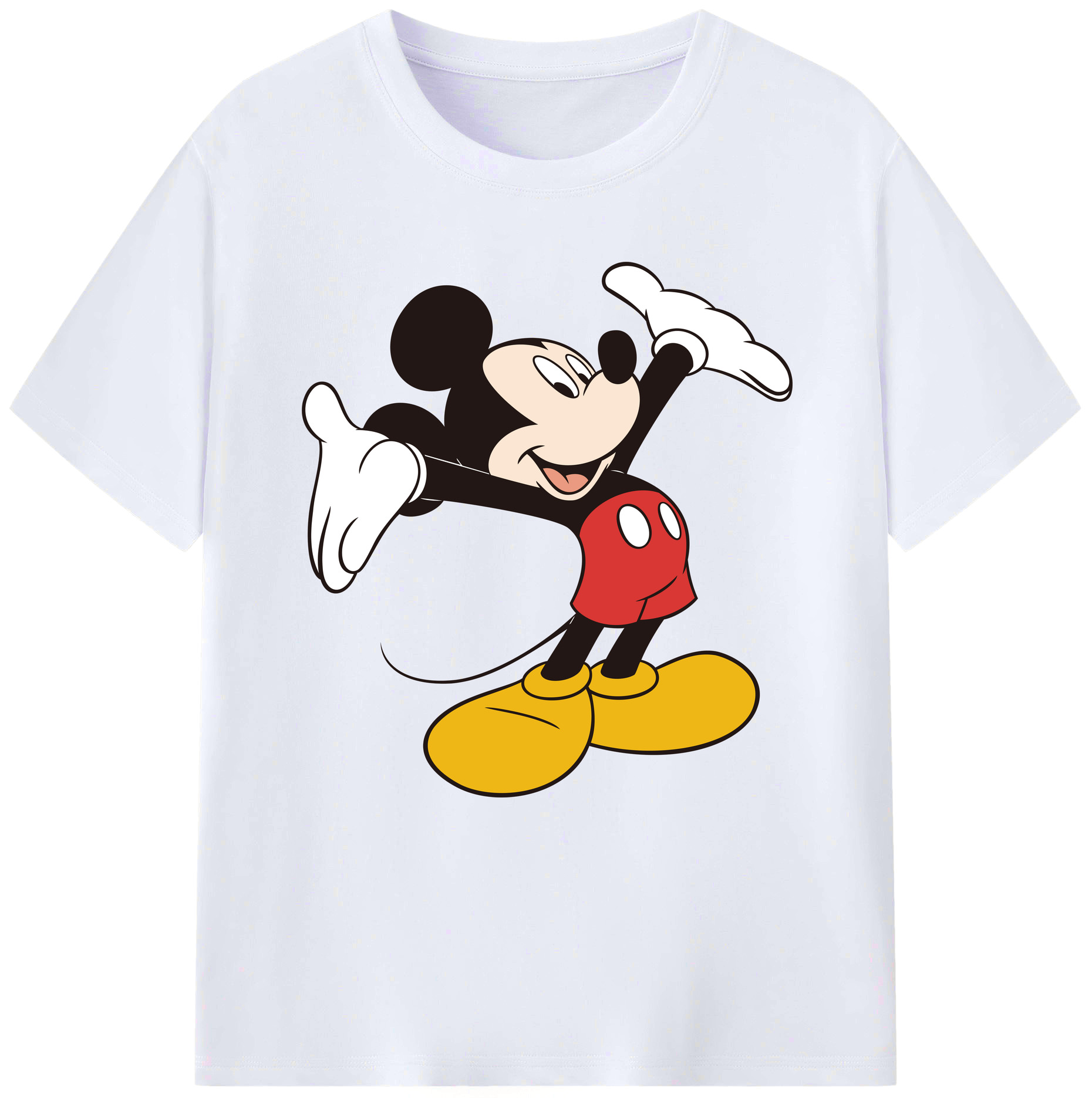 （画像用） ミッキーマウス Mickey Mouse レディースカジュアルプリントTシャツ（綿100％）