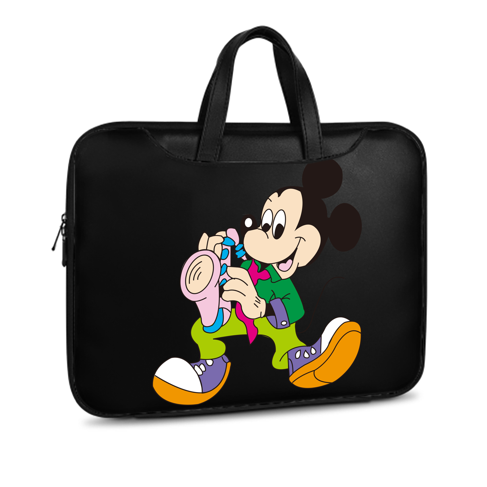 （画像用） ミッキーマウス Mickey Mouse レザーラップトップバッグ　ノートパソコンケース